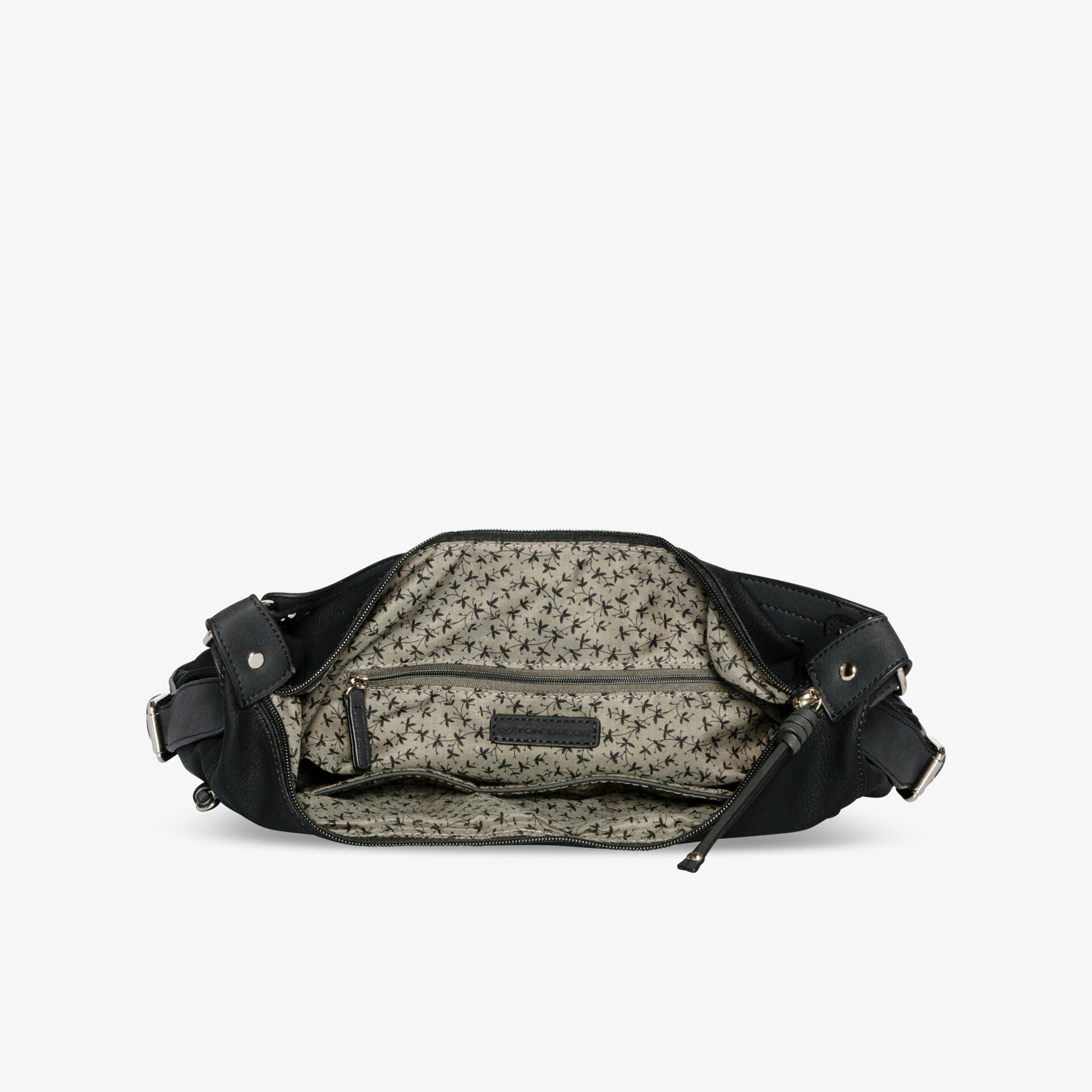 Offene Umhängetasche mit geräumigem Innenfach, robustem Material und verstellbarem Tragegurt