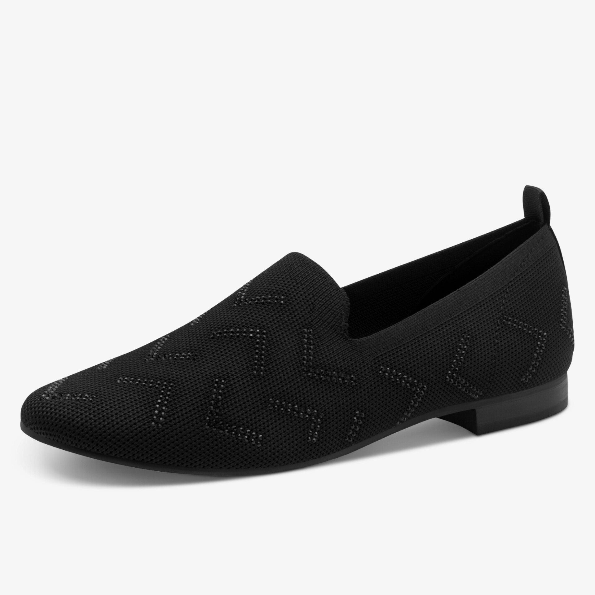 Schwarzer leichter Slipper aus atmungsaktivem Material mit flexiblem Sohlenbereich und modernem Design