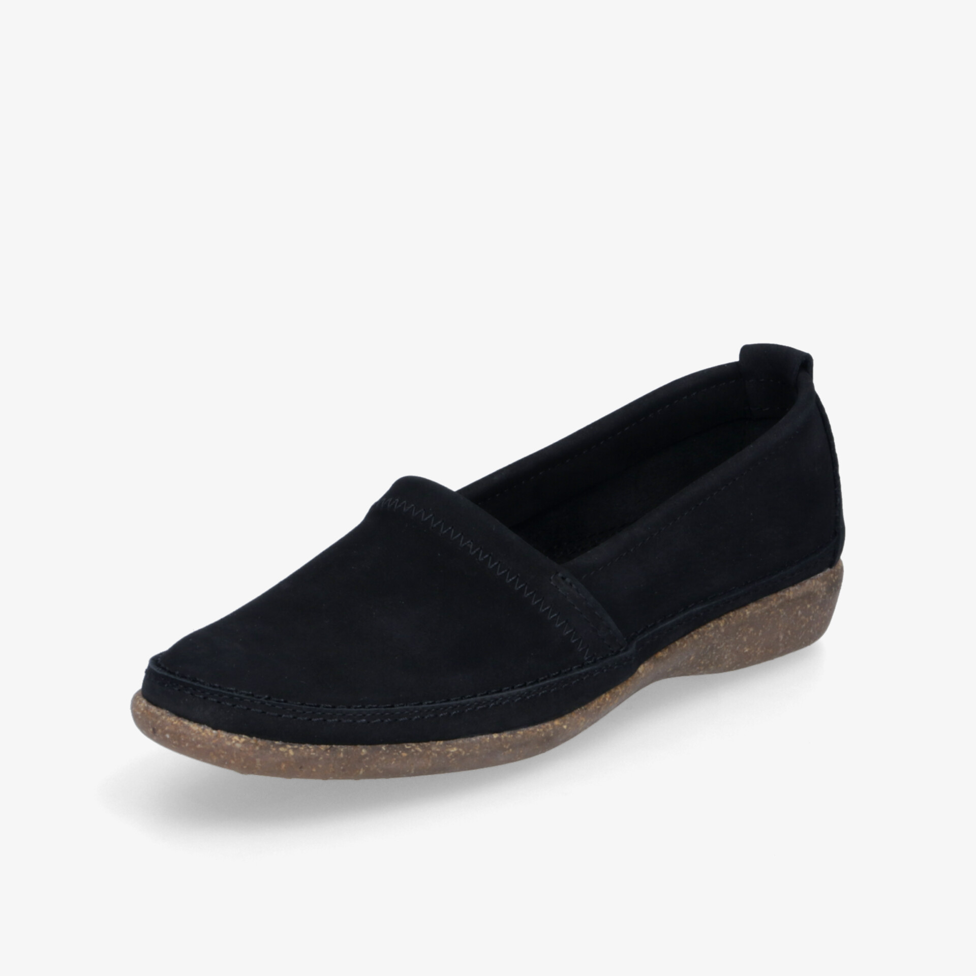 Bequemer schwarzer Slipper mit rutschfester Sohle und weichem Obermaterial für hohen Tragekomfort