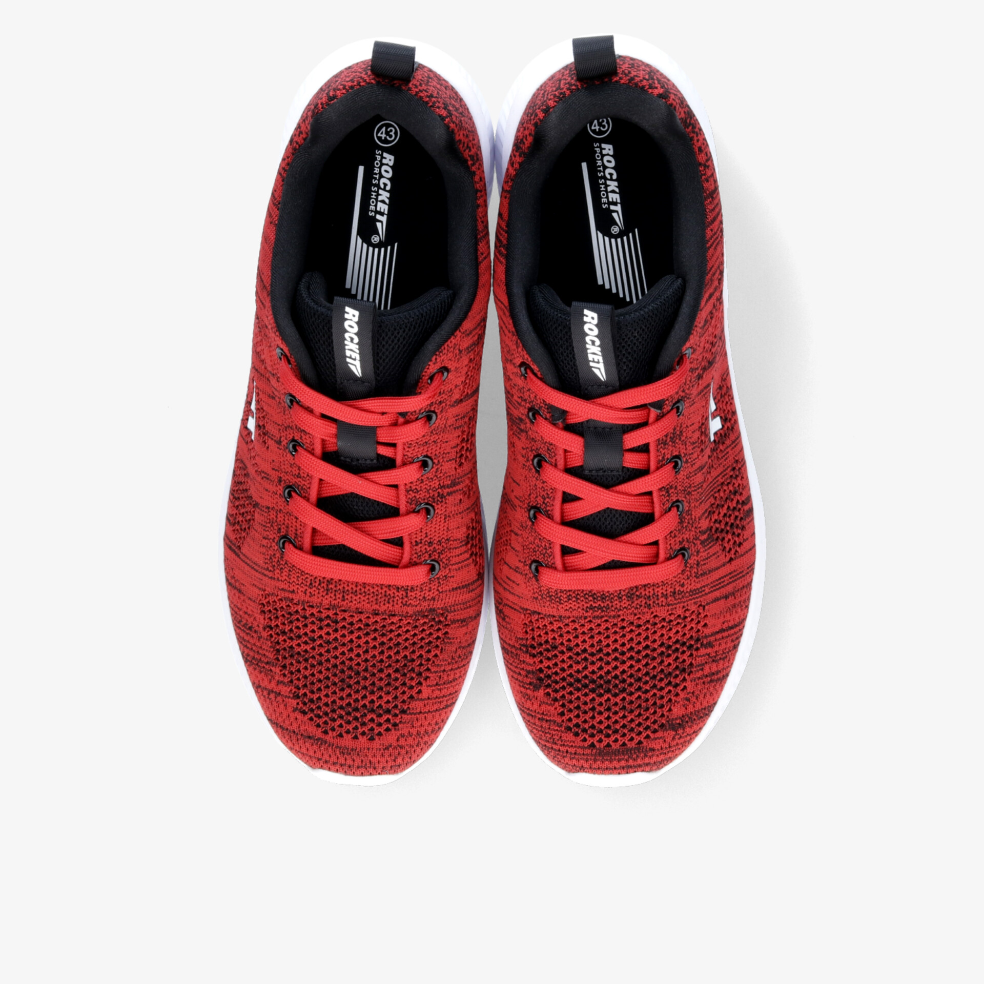 Rote Sneaker im Paar mit atmungsaktivem Material und bequemer Passform, ideal für sportliche Aktivitäten und Alltag