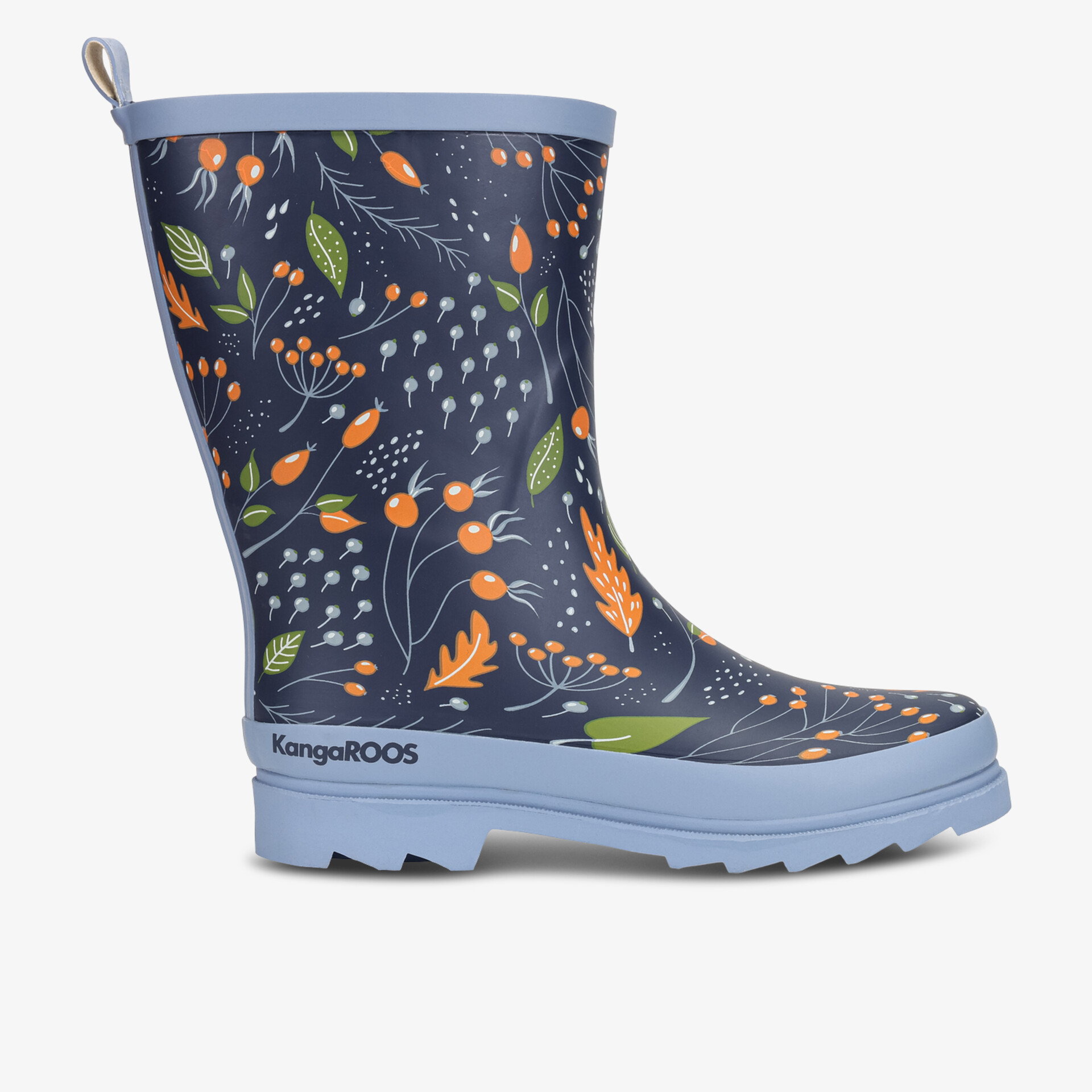 Farbenfroher Gummistiefel mit buntem Blumenmuster, wetterfest und rutschfest mit bequemer Passform