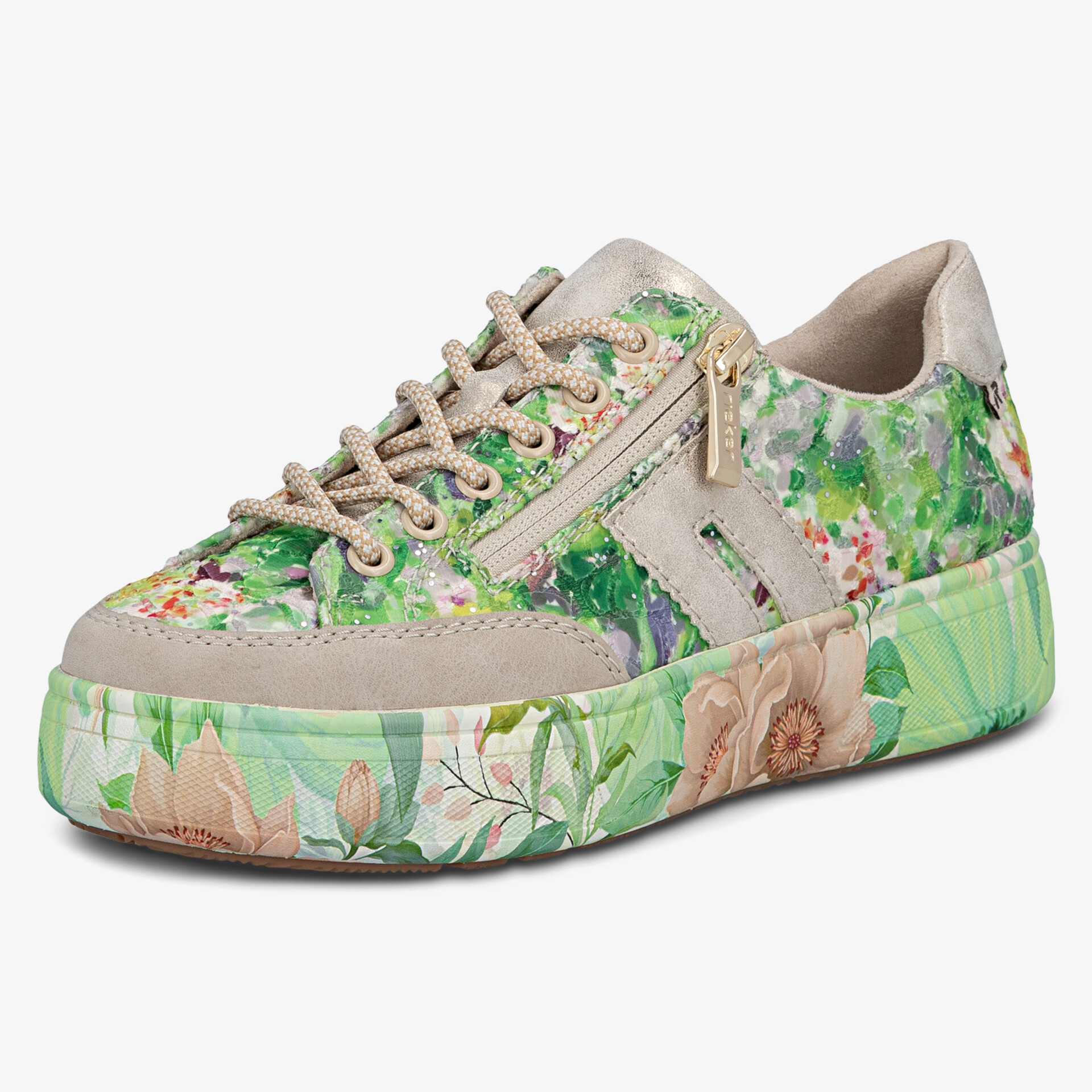Floraler Sneaker mit praktischem Reißverschluss, bequemer Passform und trendigem Design für Alltag und Freizeit