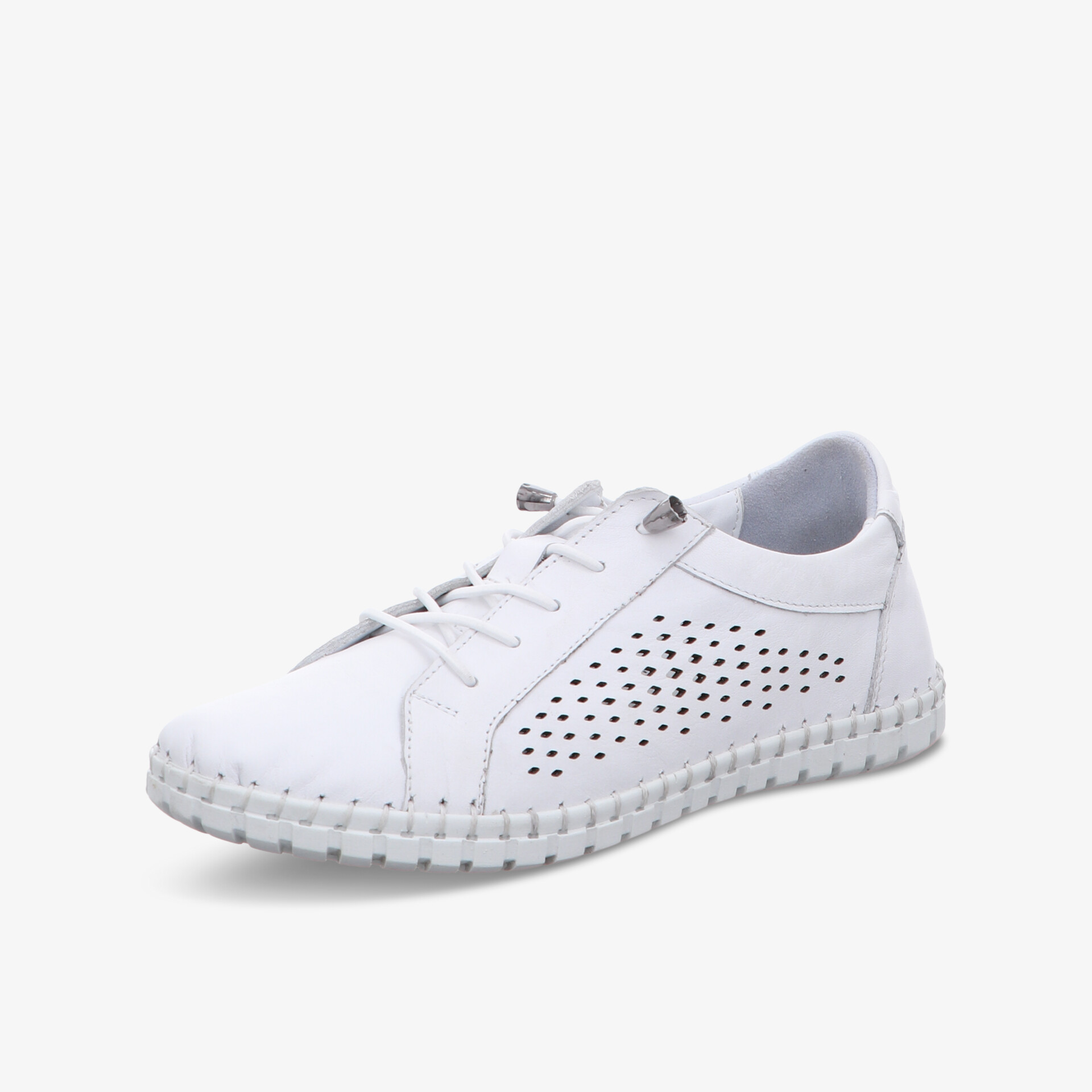 Moderner weißer Schuh mit perforiertem Design, leichter und bequemer sportlicher Schnürschuh für optimalen Tragekomfort