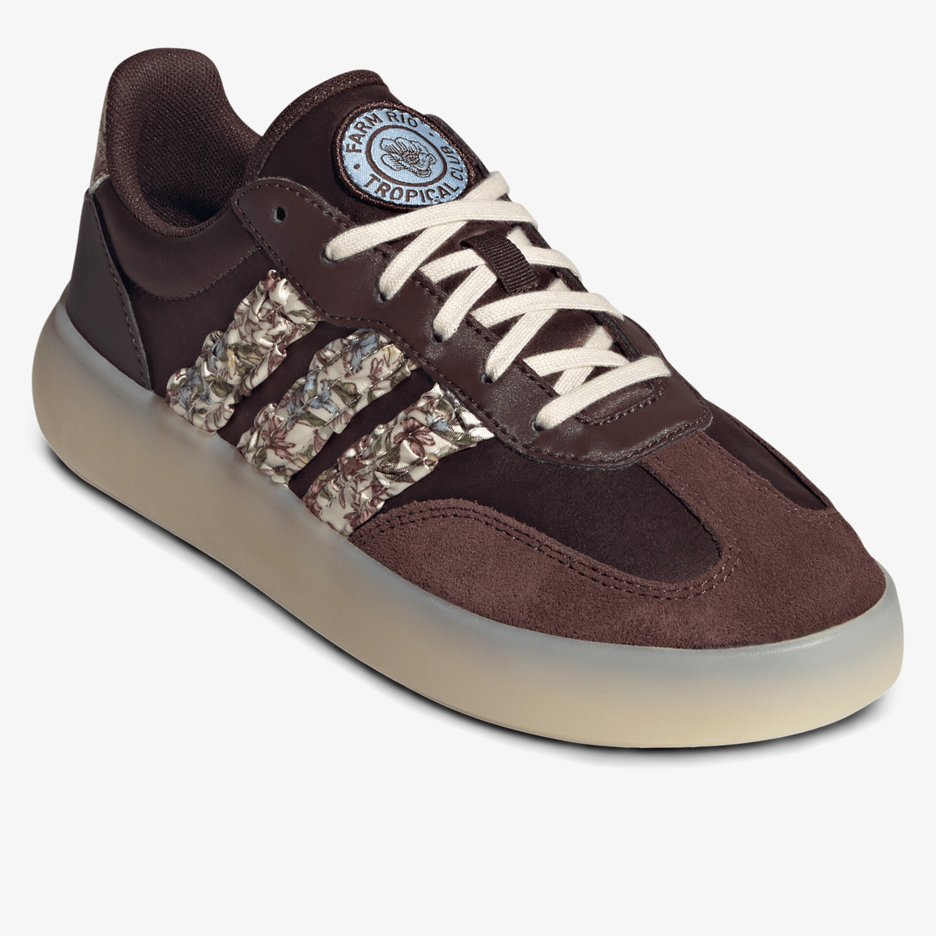 Sportlicher Sneaker mit gemusterten Streifen und komfortabler Gummisohle in brauner Farbgestaltung