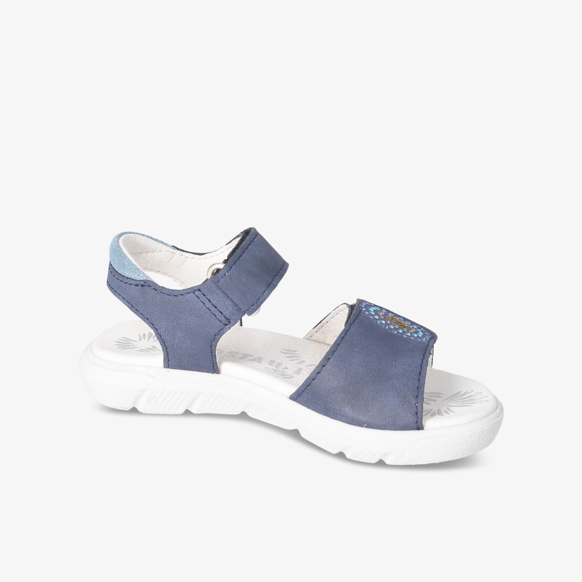 Blaue Sandalen mit weicher Sohle und verstellbarem Riemen für maximalen Komfort und Flexibilität.