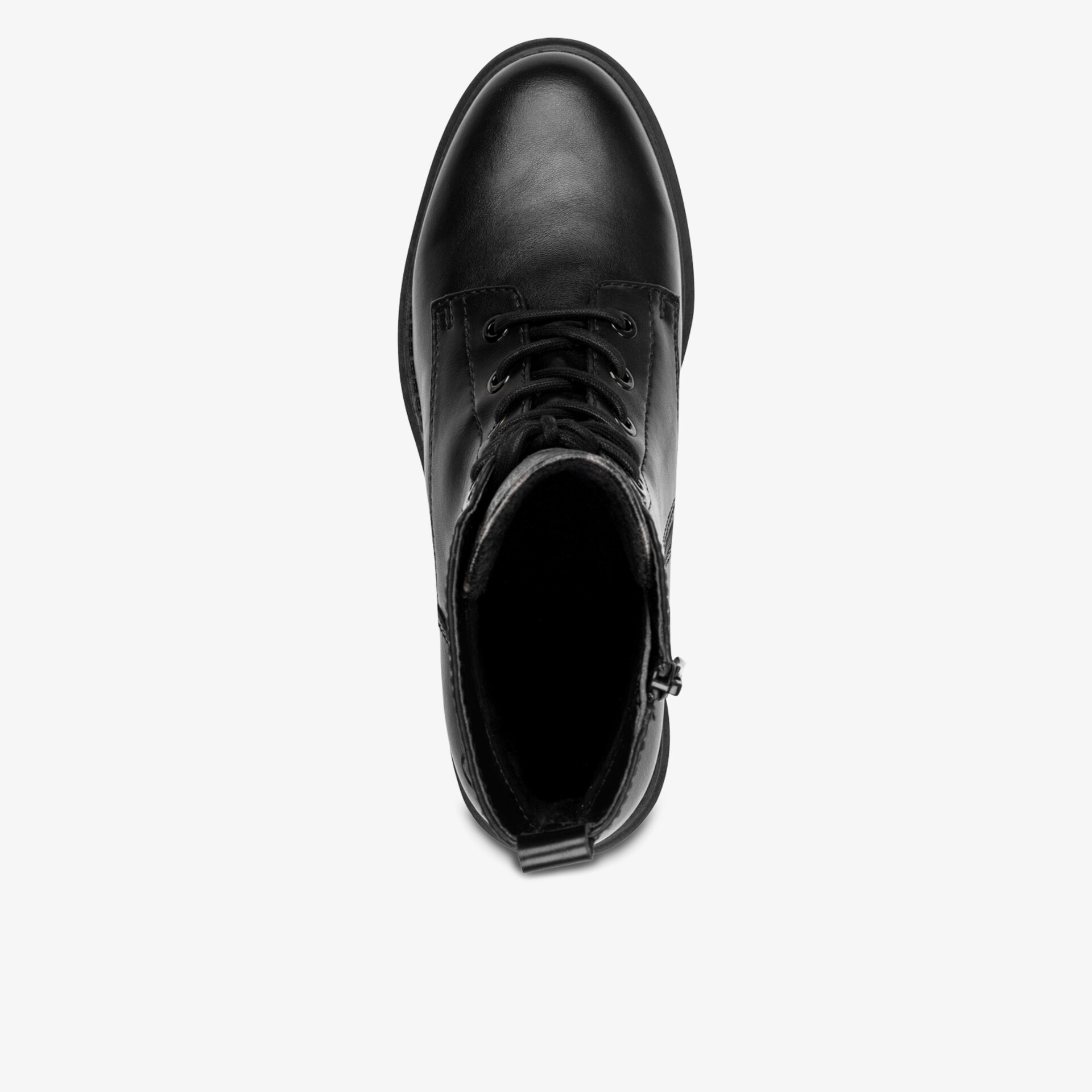 Eleganter schwarzer Lederschuh mit Schnürung, robustes und hochwertiges Material, klare Form