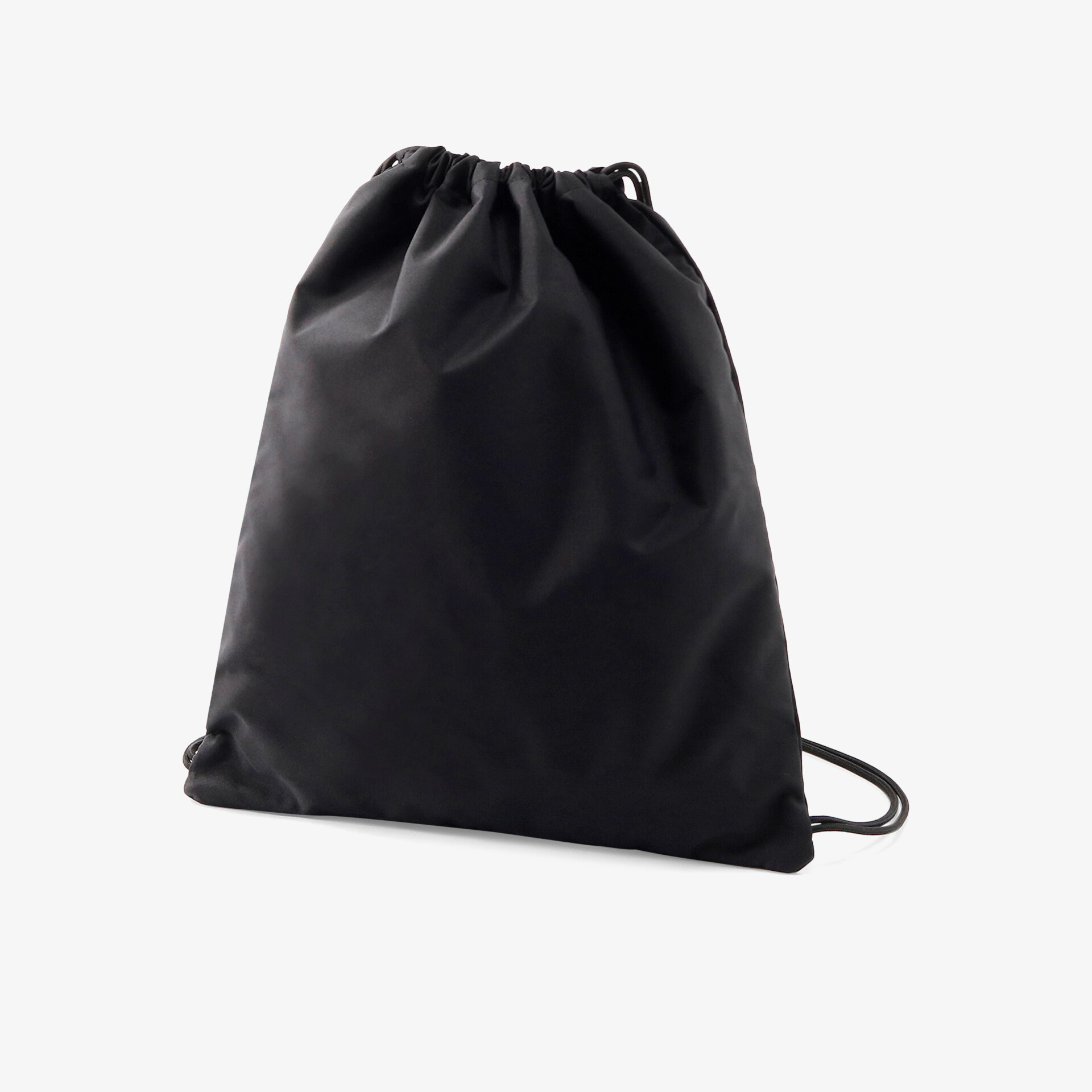 Praktischer schwarzer Kordelzug-Rucksack in schlichter Ausführung für vielseitige Einsatzmöglichkeiten
