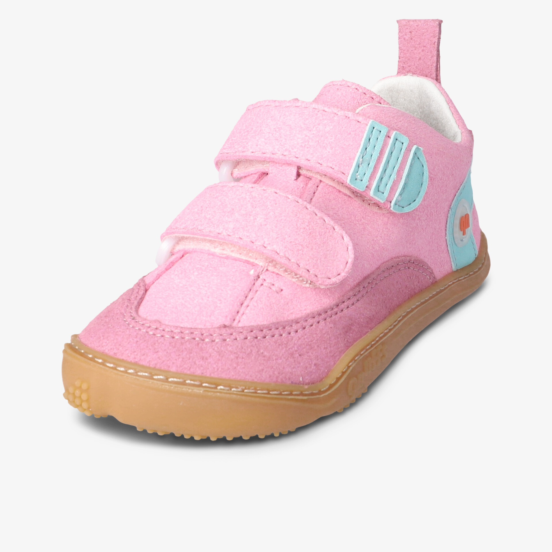 Bequeme pinke Kinderschuhe mit Klettverschluss und rutschfester Sohle.
