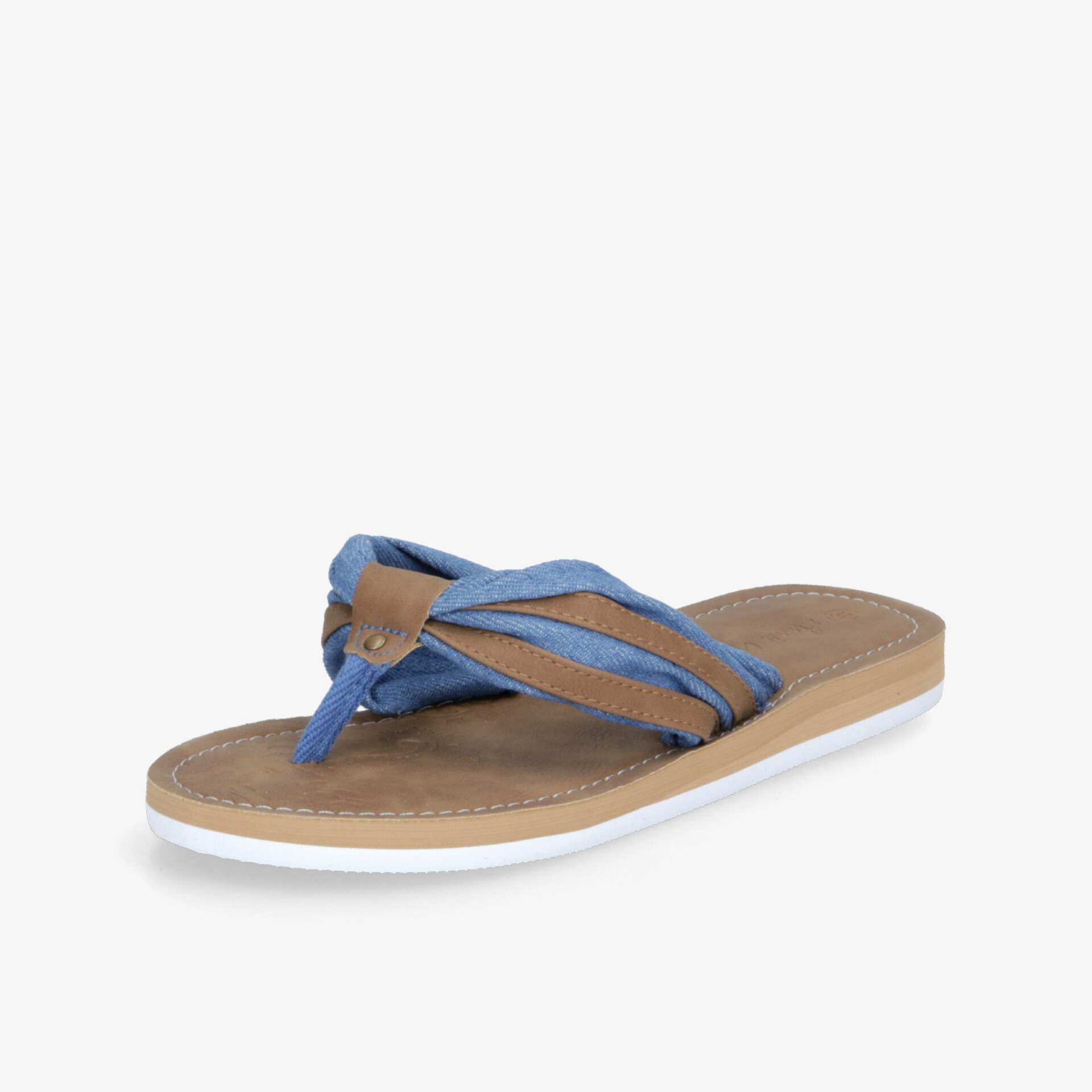 Blauer Zehentrenner mit weicher Sohle und rutschfester Laufsohle für angenehmen Tragekomfort