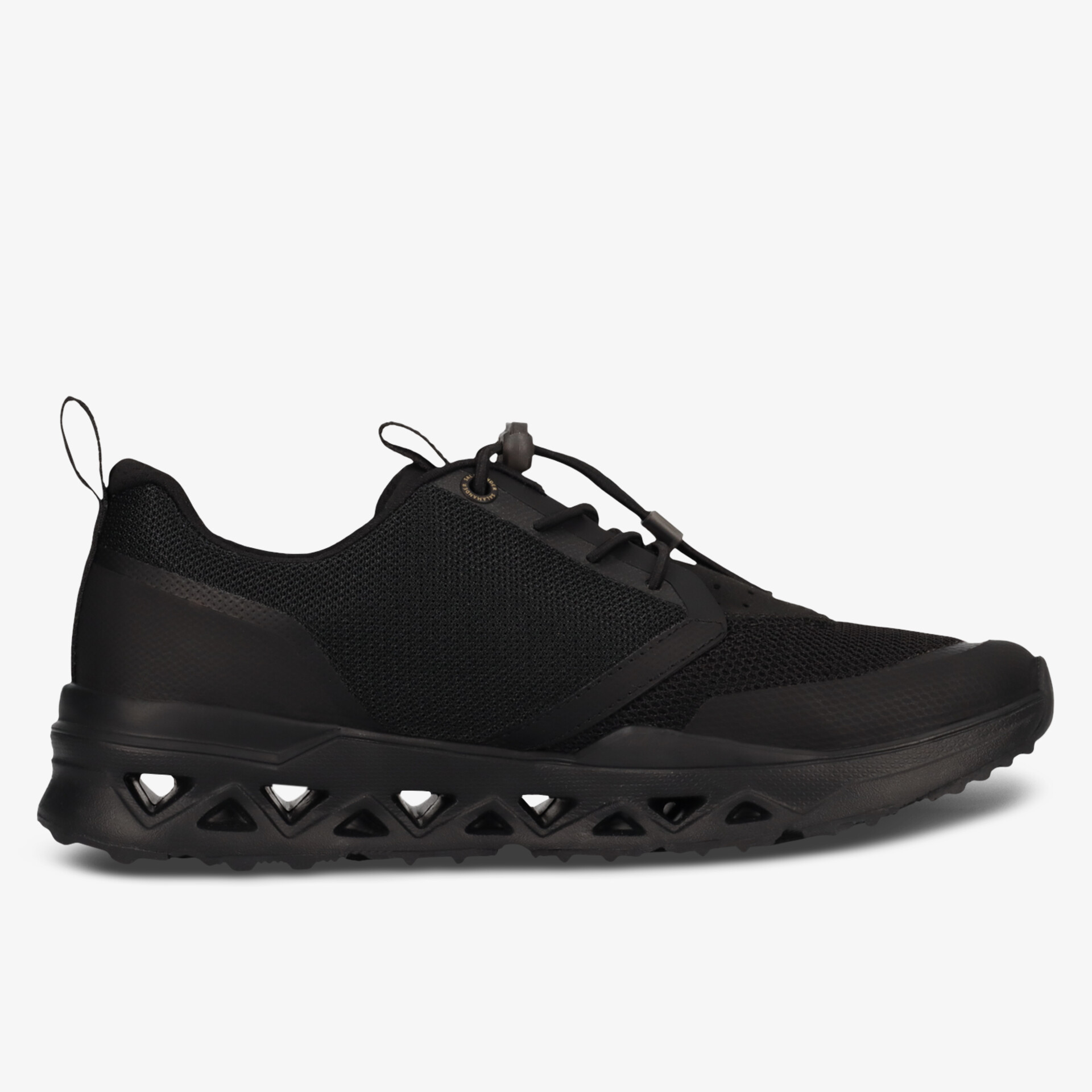 Leichter schwarzer Sneaker mit flexibler Sohle und sportlichem, atmungsaktivem Design
