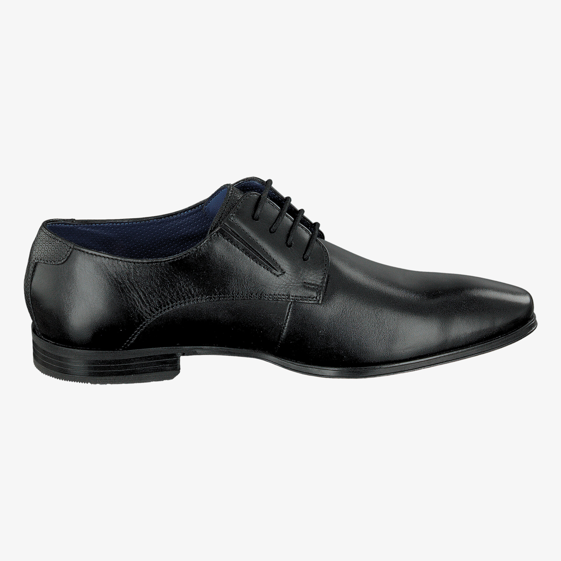Eleganter schwarzer Lederschuh mit klassischem Design, ideal für formelle Anlässe und Business-Auftritte.