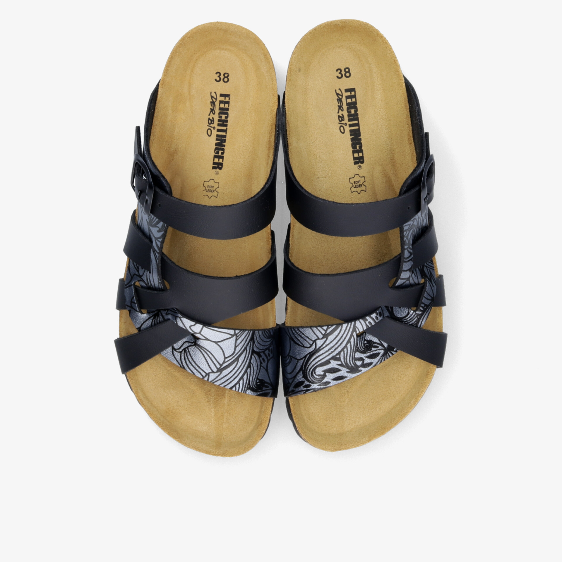Bequeme Sandalen mit drei verstellbaren Riemen und weicher Sohle in elegantem Schwarz