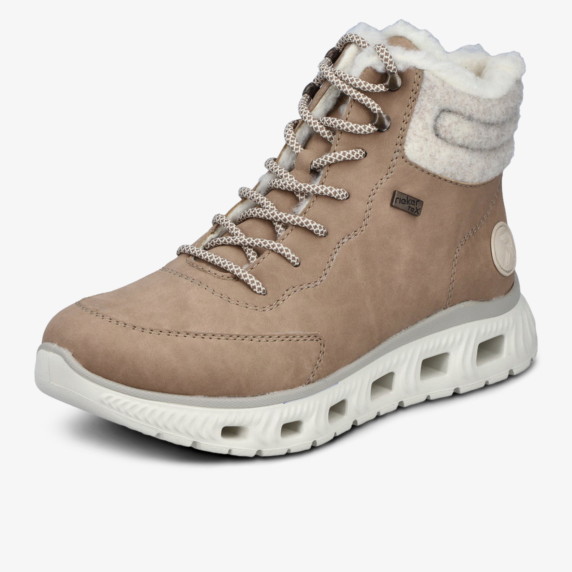 Warme Winterstiefelette mit weichem, gepolstertem Schaftrand und rutschfester Gummisohle, bequeme Schnürung