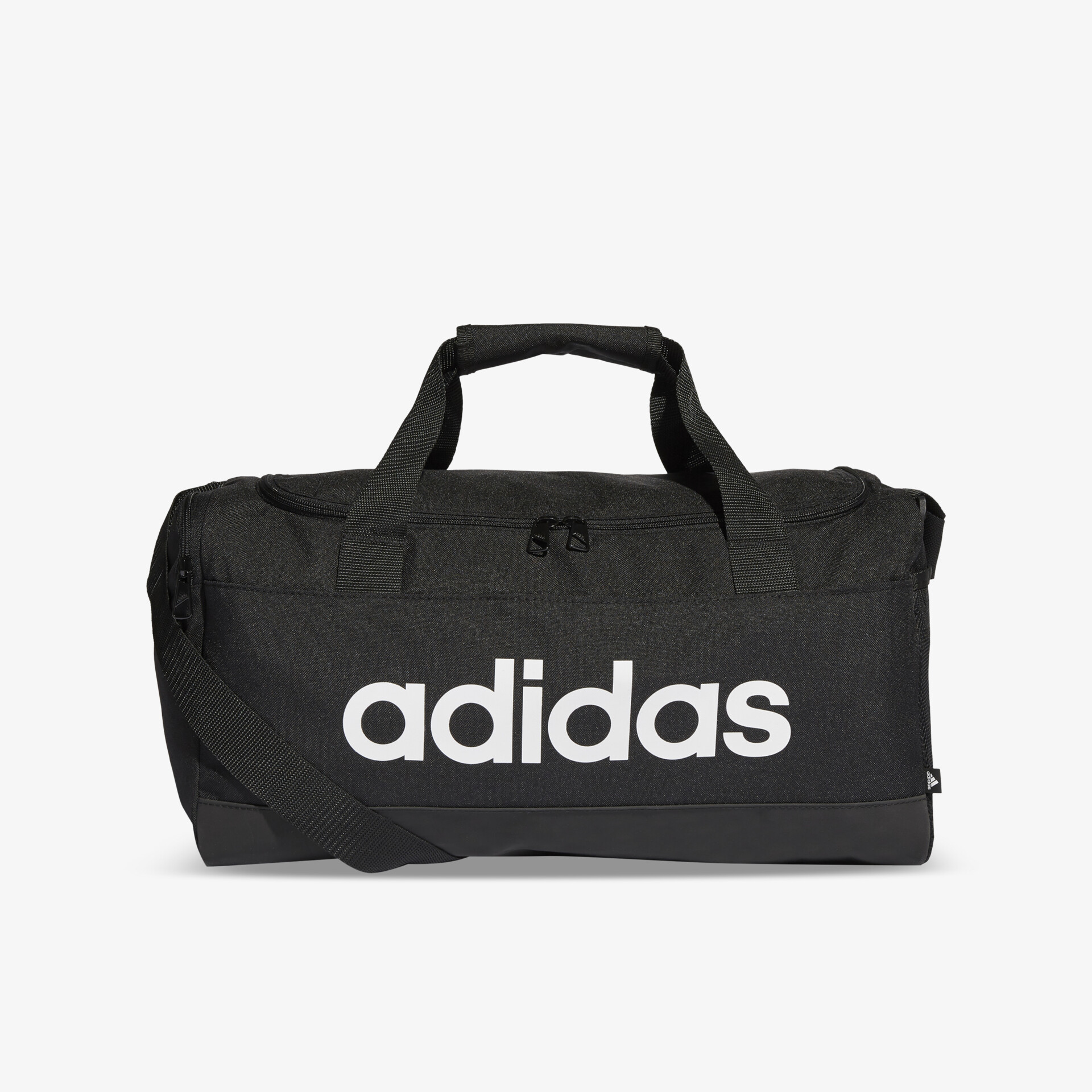 Robuste schwarze Adidas Sporttasche mit großem Stauraum, praktischem Tragegriff und sichtbar angebrachtem Markenlogo