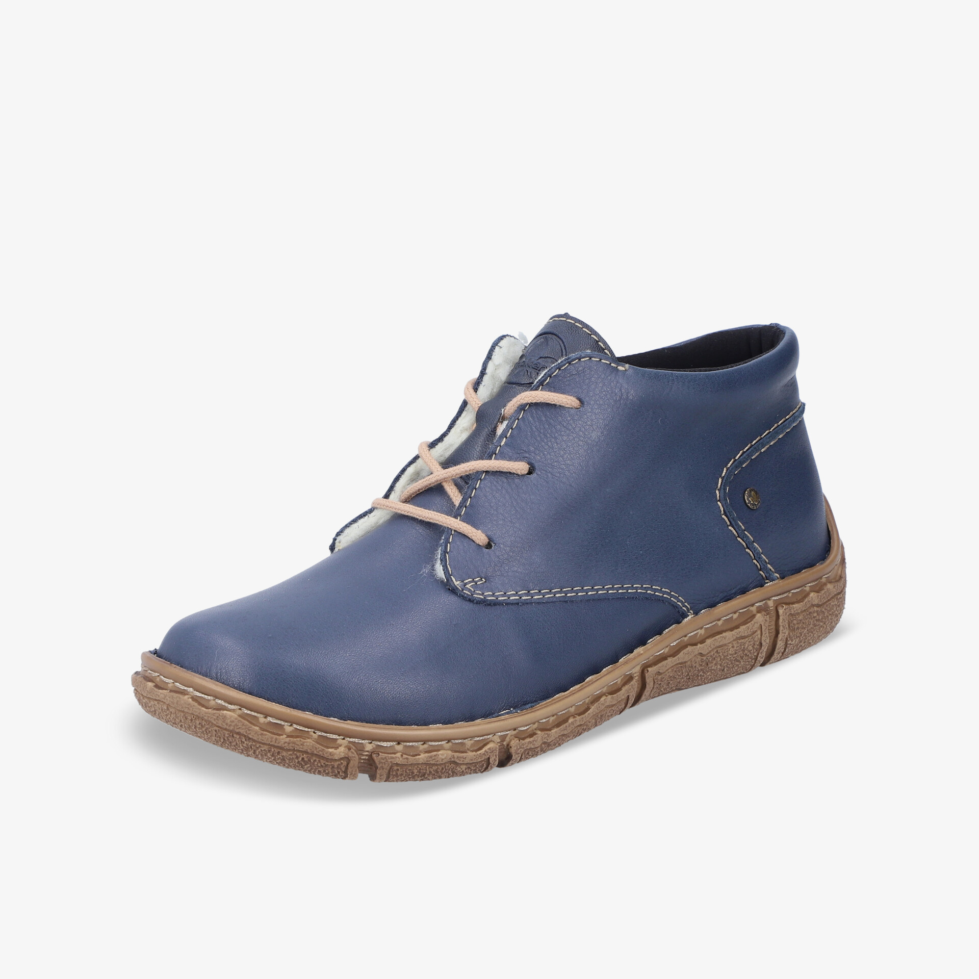 Blauer Schnürboot mit robuster flexibler Sohle und hoher Bequemlichkeit, modisch und langlebig gestaltet