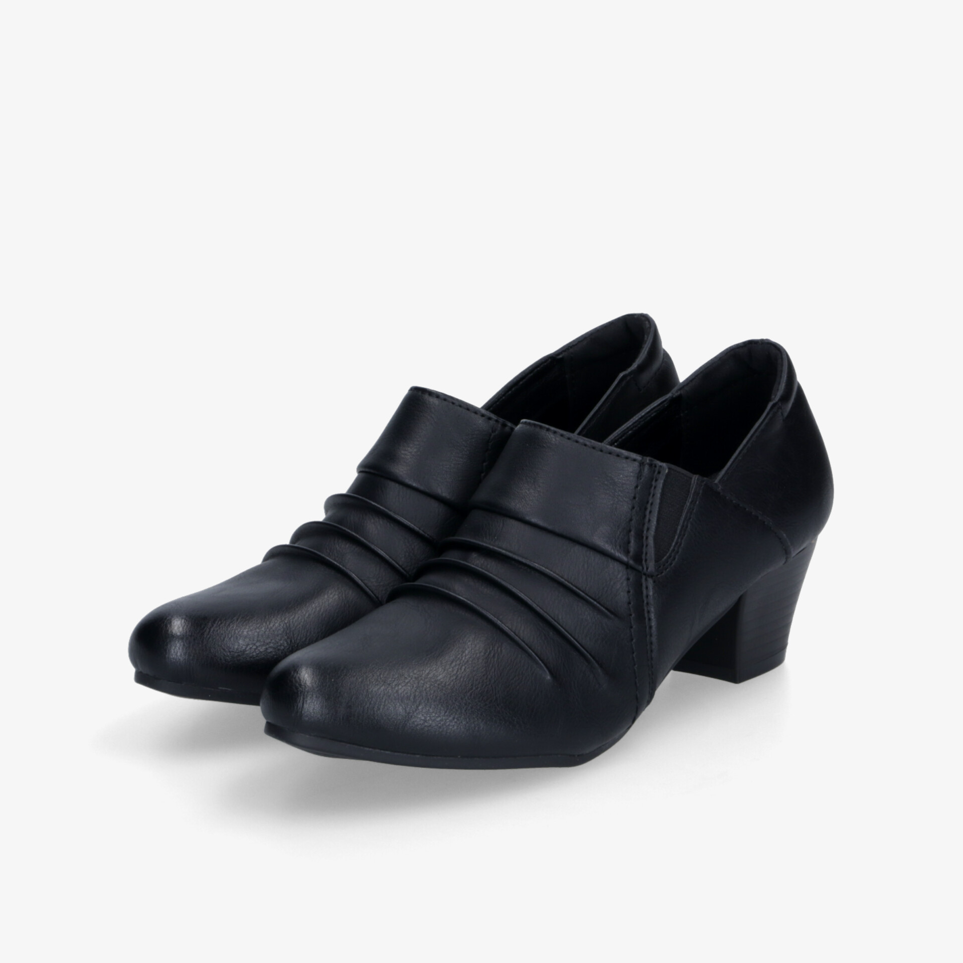 Elegante schwarze Halbschuhe mit leichtem Absatz, bequem und stabil für vielseitigen Einsatz