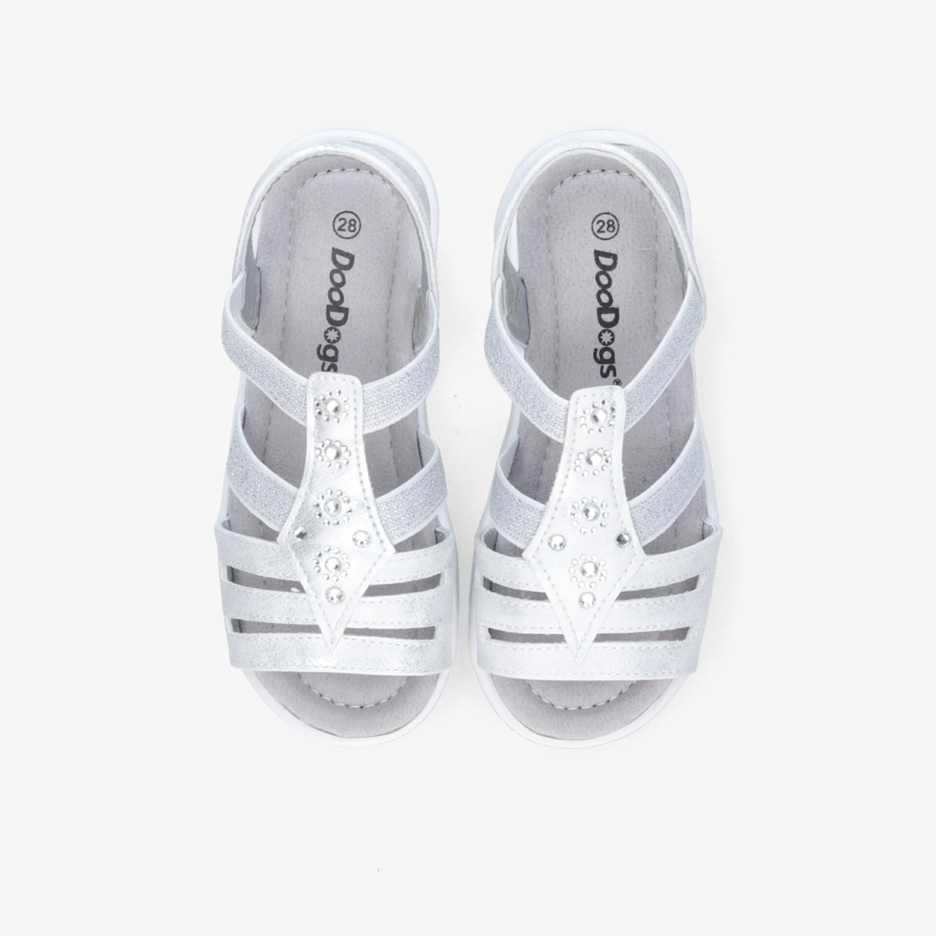 Weißes Paar sommerliche Sandalen mit verstellbaren Riemen, leicht und atmungsaktiv für hohen Tragekomfort