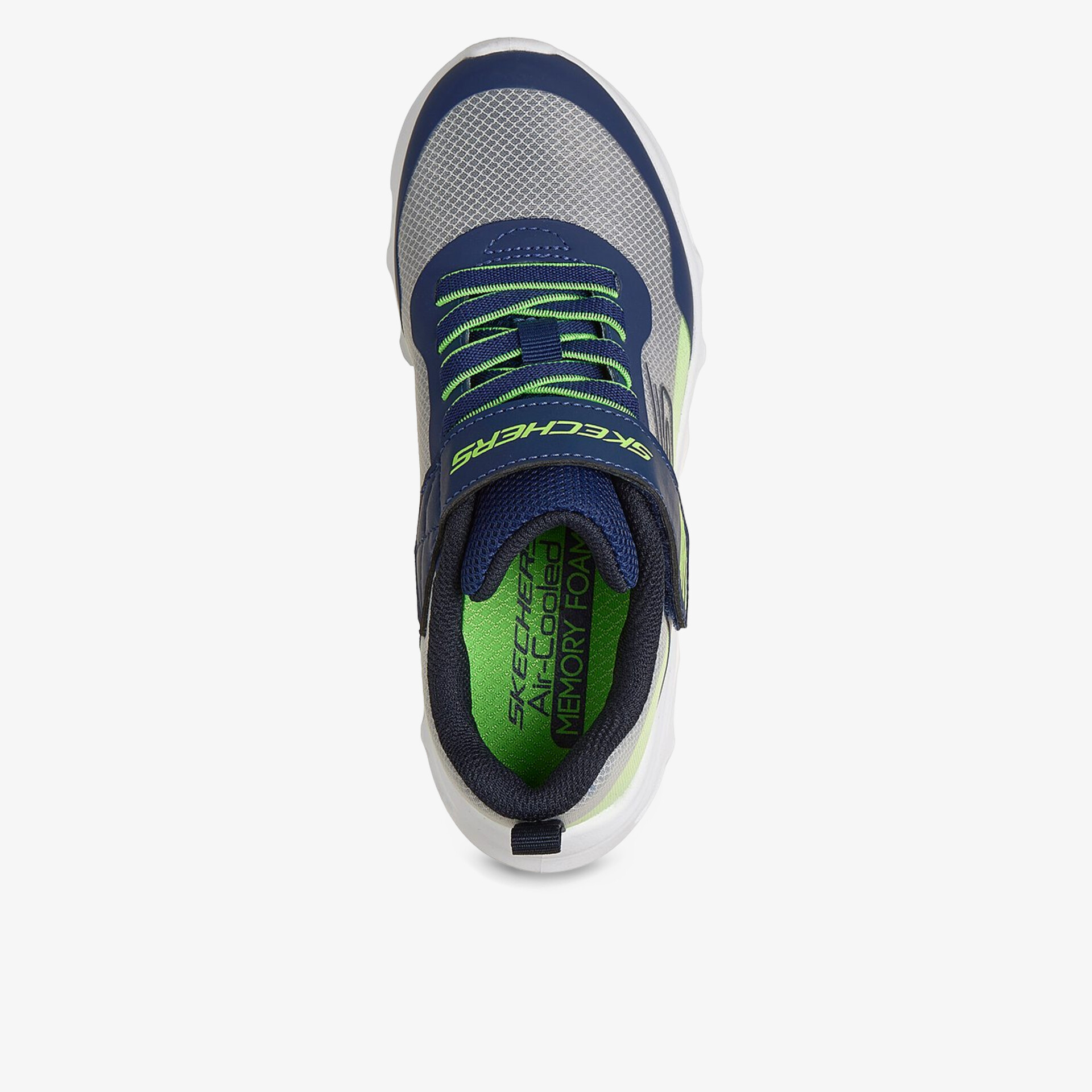Moderner Sneaker mit bequemer Passform und auffälligem Design in Blau und Grün, ideal für sportliche Aktivitäten.