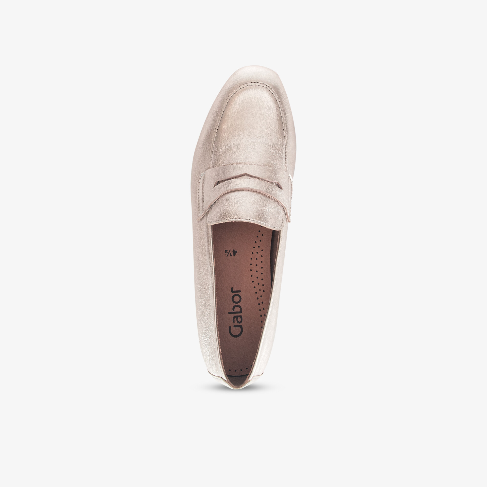 Eleganter beige Loafer mit Mokassin-Stil, gepolstertem Fußbett und rutschfester Sohle für optimalen Komfort.