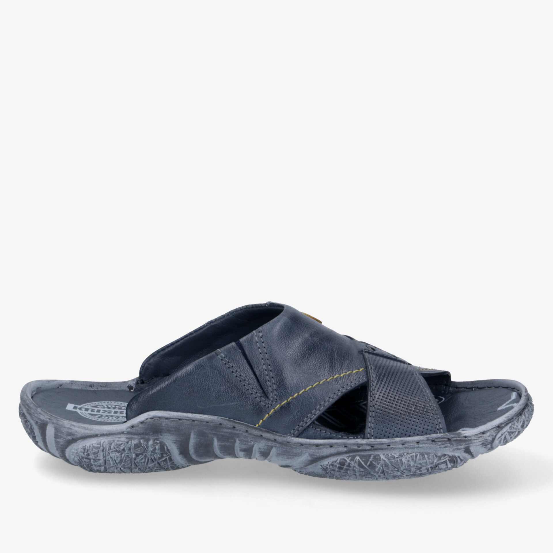 Schwarze bequeme Slip-On Sandale mit rutschfester Sohle und weichem, gepolstertem Fußbett für angenehmen Tragekomfort