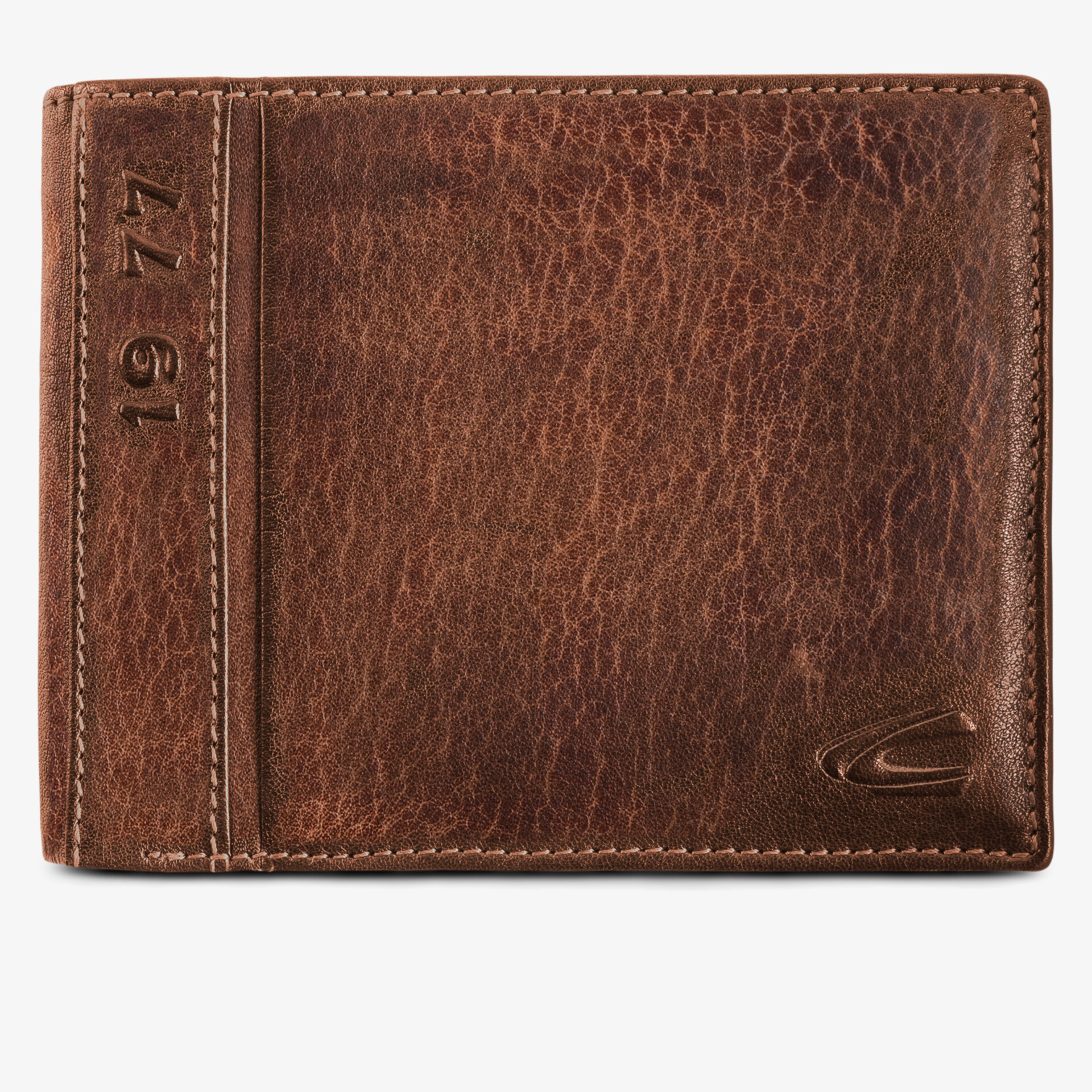 Hochwertige braune Leder-Geldbörse mit stabiler Naht und dezenter eleganter Prägung