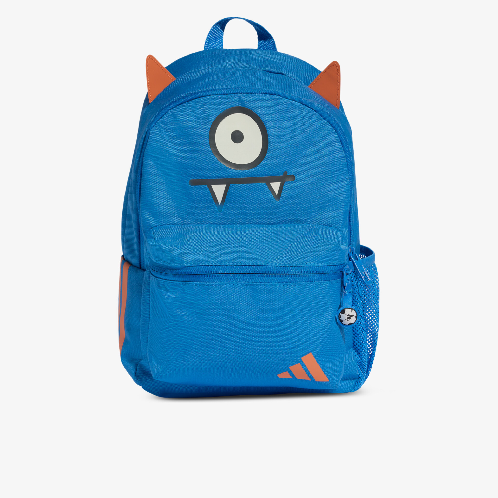 Blauer Kinder-Rucksack mit Monster-Motiv, großem Hauptfach, Reißverschluss und praktischen Taschen für Alltag