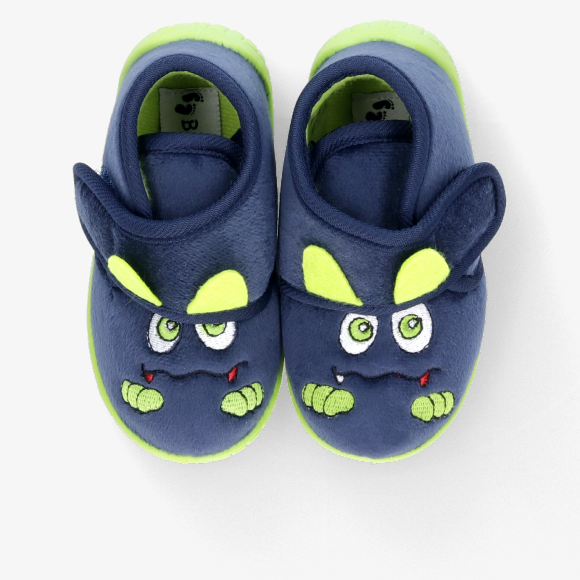 Weiche und bequeme Kinderhausschuhe mit lustigem Monster-Motiv, rutschfest und mit praktischem Klettverschluss