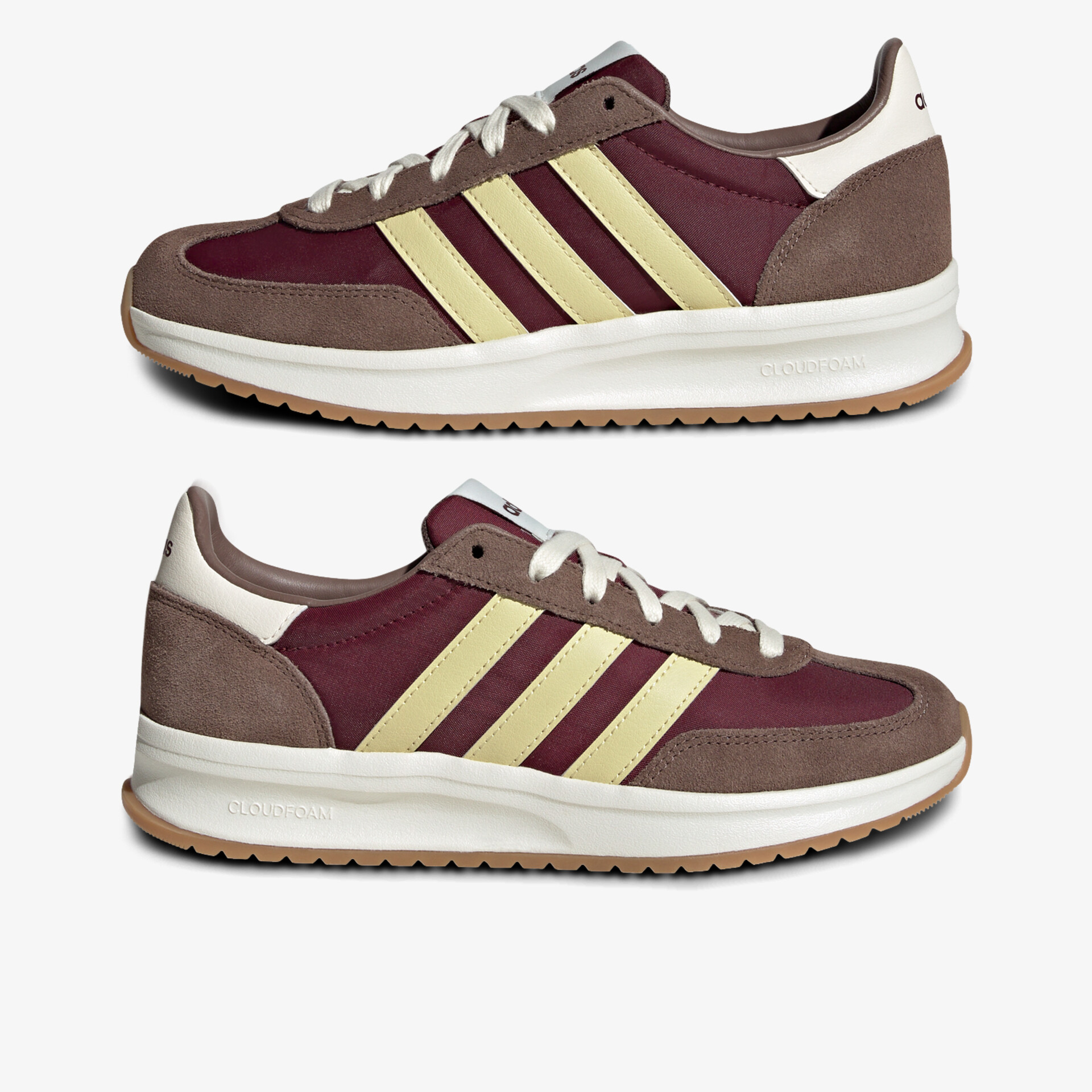 Moderner sportlicher Sneaker in Braun mit hellem Streifen, komfortabel und robust, vielseitig kombinierbar