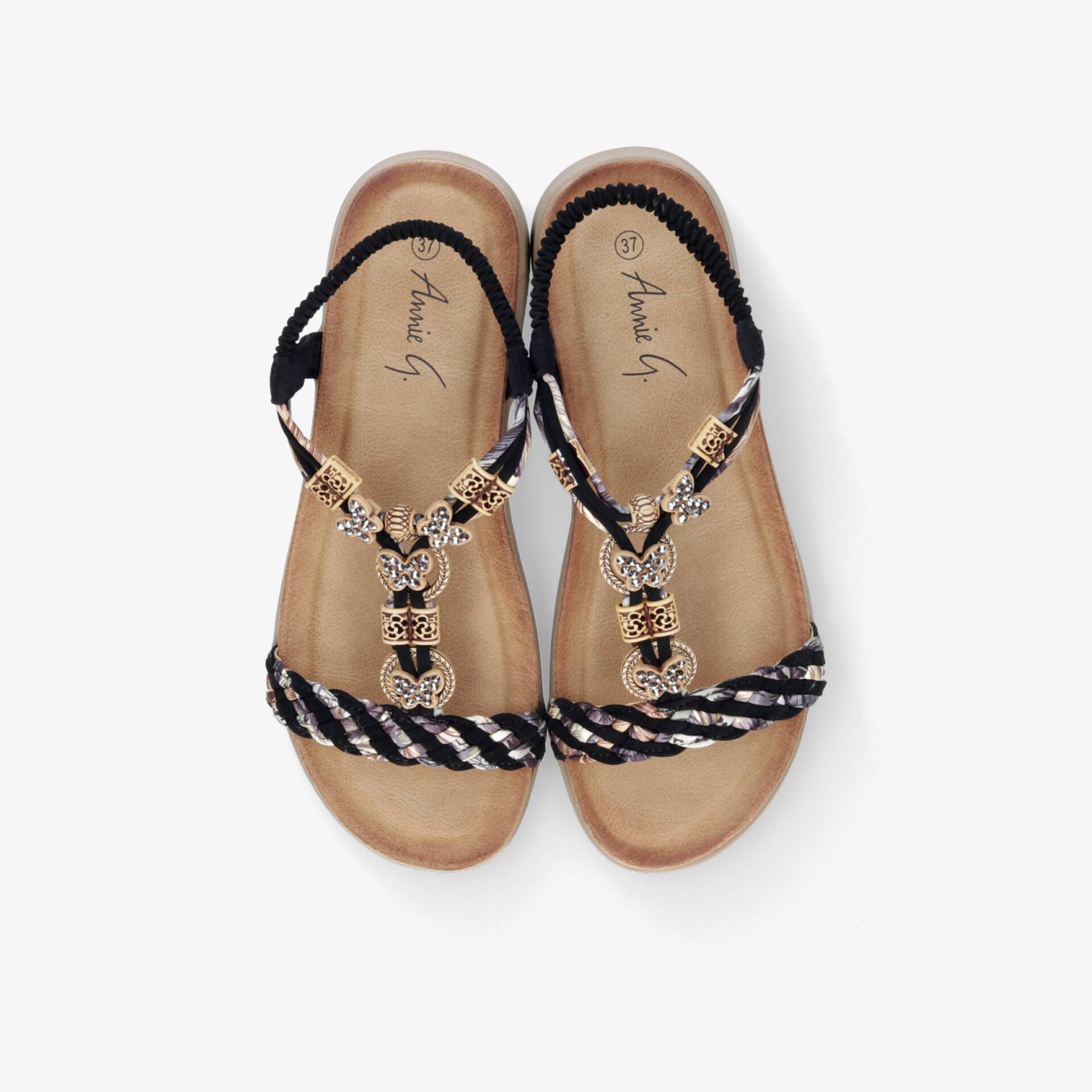 Bequeme und modische Sandalen mit geflochtenen Riemen, verstellbarem Verschluss, perfekter Passform für warme Tage