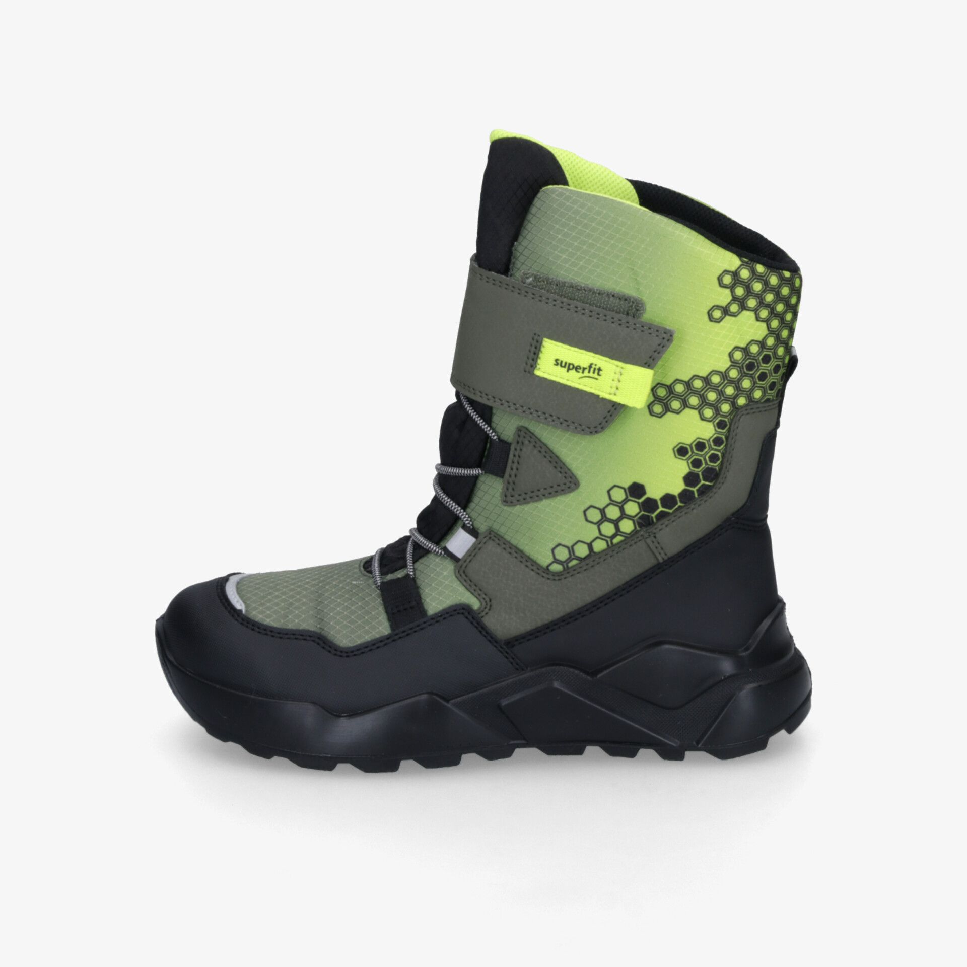 Robuster, atmungsaktiver Outdoor-Schuh mit wasserdichtem Material und rutschfester Sohle in Olivgrün und Schwarz