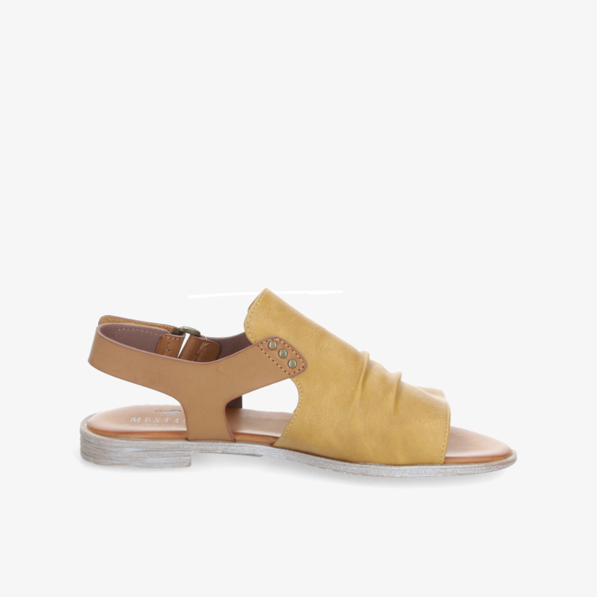 Leichte und bequeme Sandale mit verstellbarem Riemen und weichem Fußbett in seitlicher Ansicht