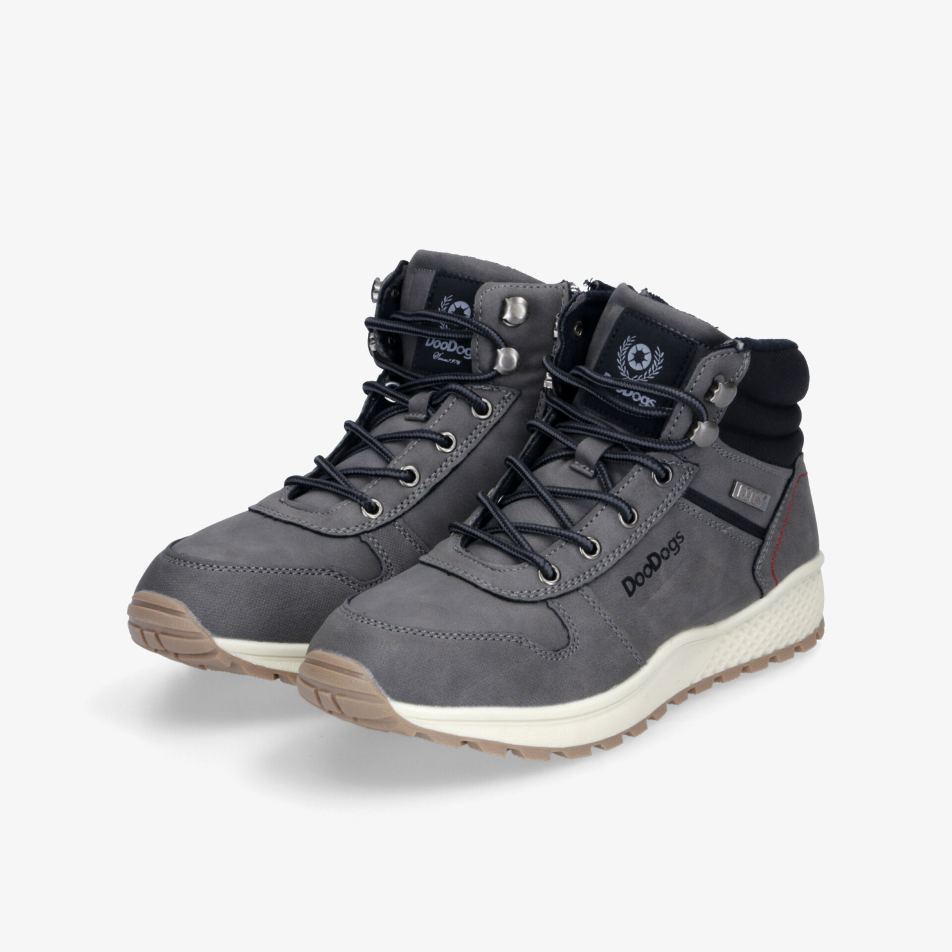 Sportliche graue Wanderschuhe mit rutschfester Sohle und bequemer Passform, ideal für Outdoor-Aktivitäten