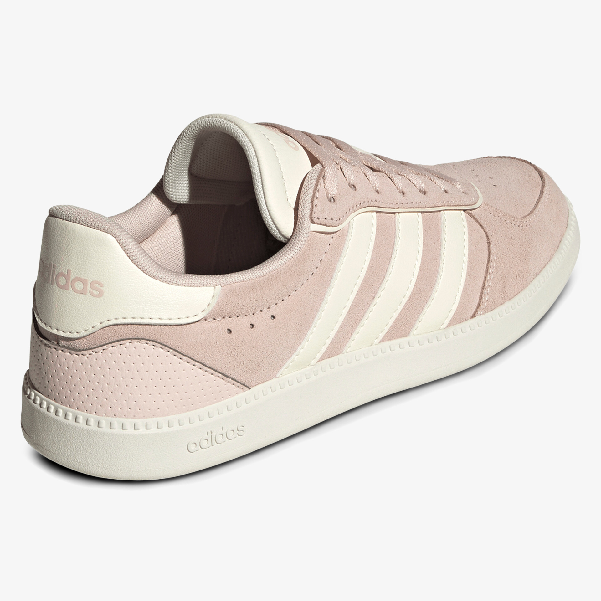 Seitliche Ansicht eines bequemen, stilvollen Sneaker mit atmungsaktivem Material und gepolstertem Kragen