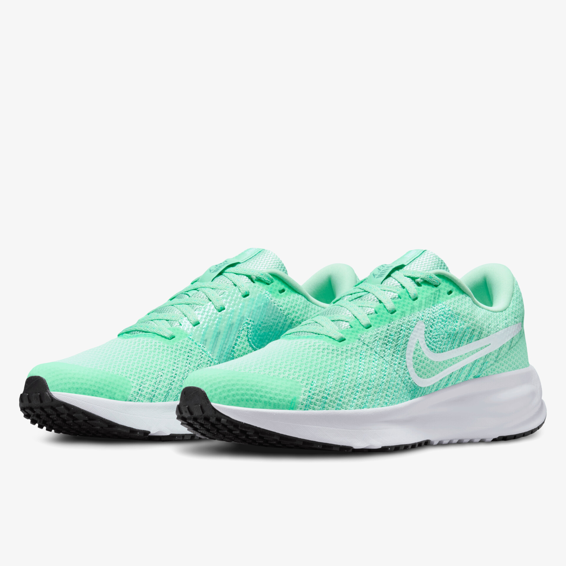 Leichte atmungsaktive grüne Sportschuhe mit gepolstertem Innenfutter und flexiblem Material