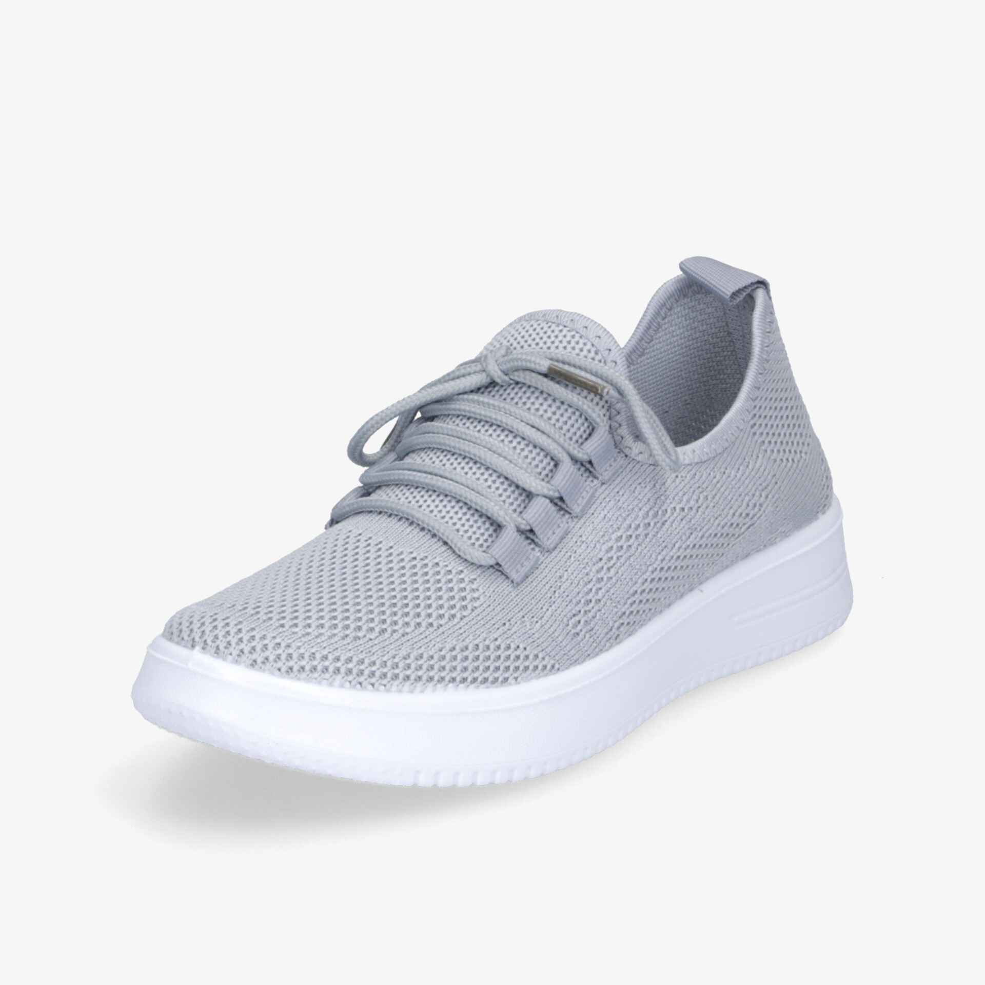 Leichter grauer Sneaker aus atmungsaktivem Material mit flexibler, komfortabler und rutschfester Sohle