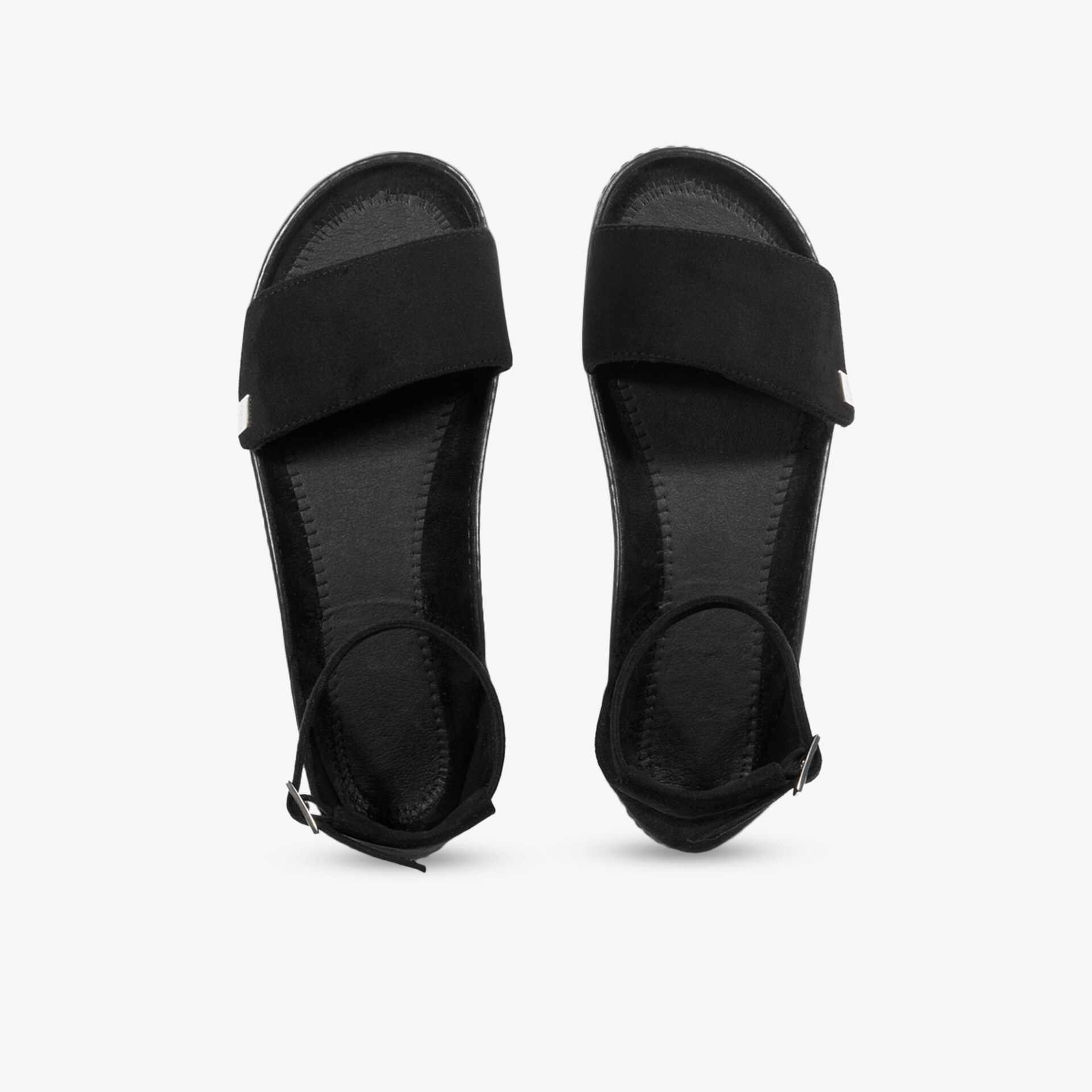 Elegante schwarze Sandalen mit breitem Riemen für optimalen Halt und Komfort