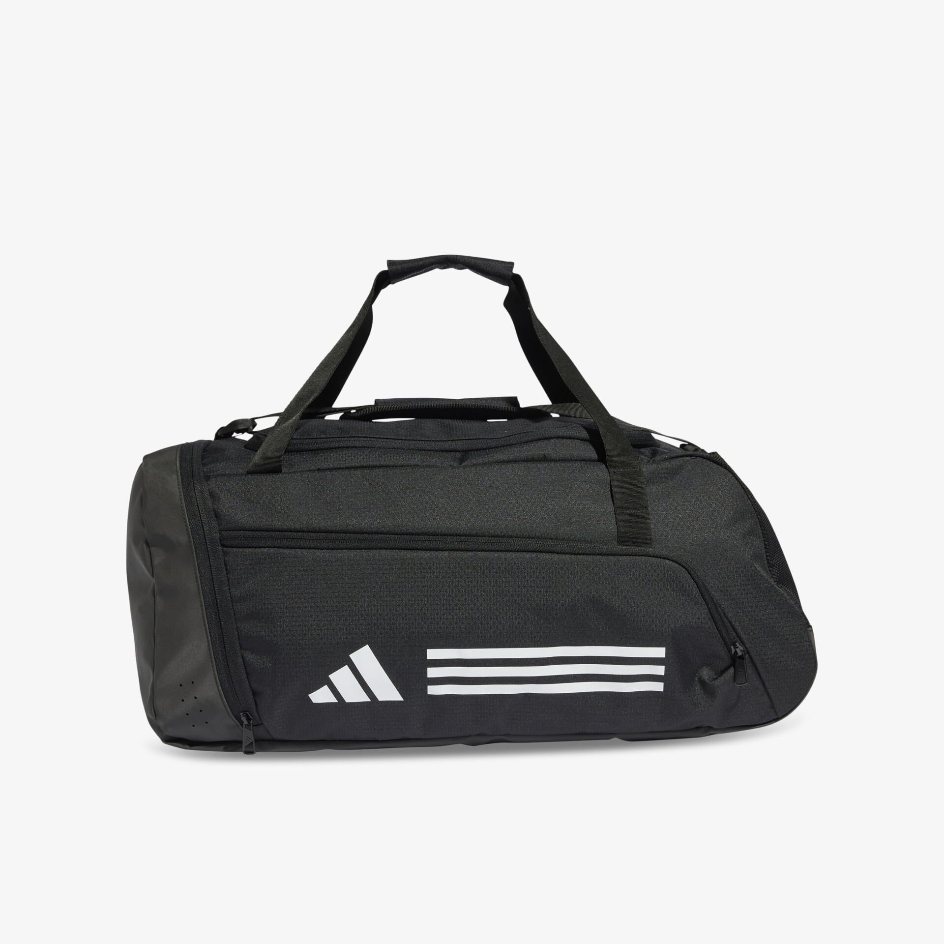 Robuste schwarze Sporttasche mit geräumigem Hauptfach und verstellbarem Tragegurt, ideal für sportliche Aktivitäten