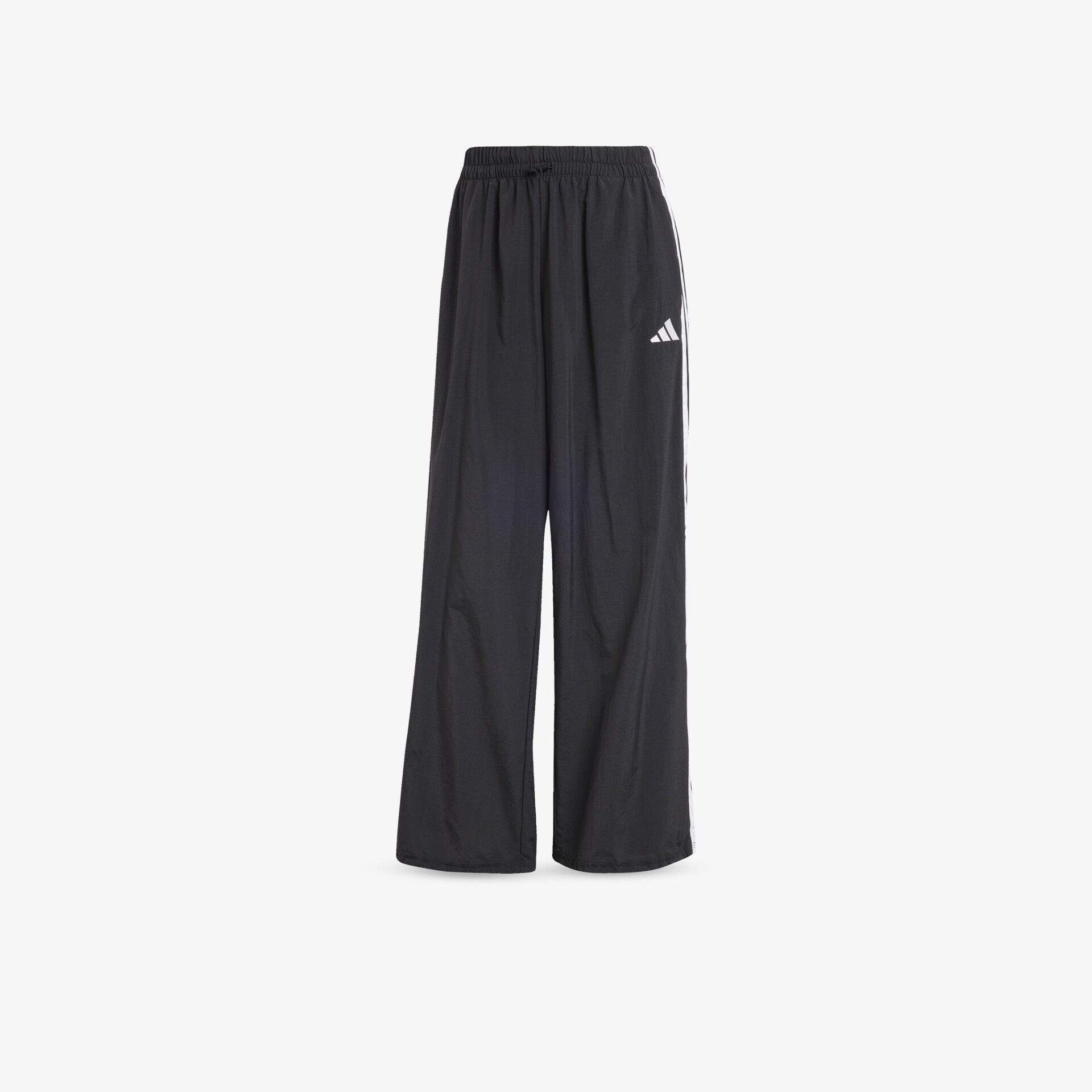 Schwarze weite Sporthose mit elastischem Bund, bequem und atmungsaktiv für vielseitige Aktivitäten