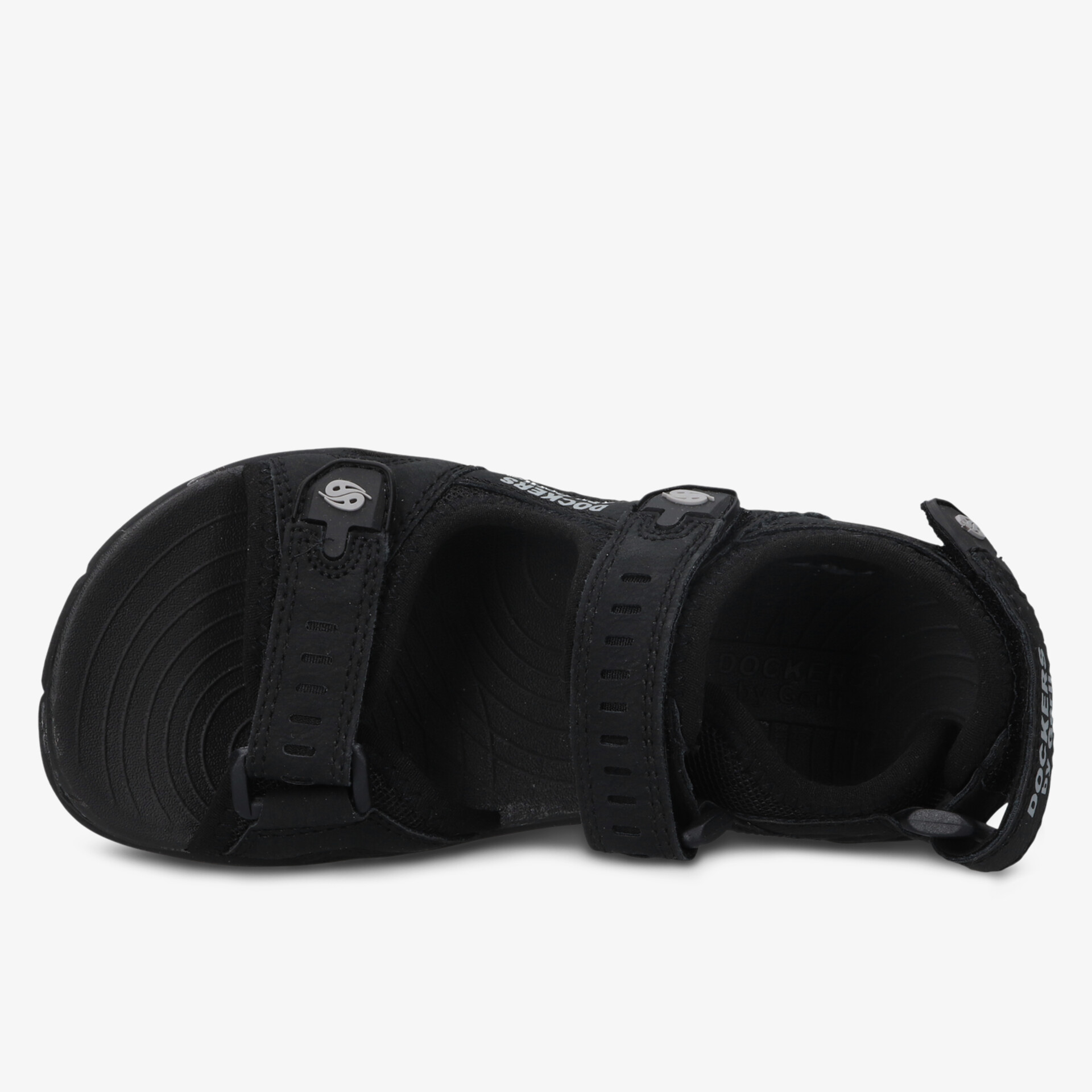 Schwarzer Sport- und Freizeit-Sandalenschuh mit verstellbaren Riemen und gepolsterter Innensohle für Komfort