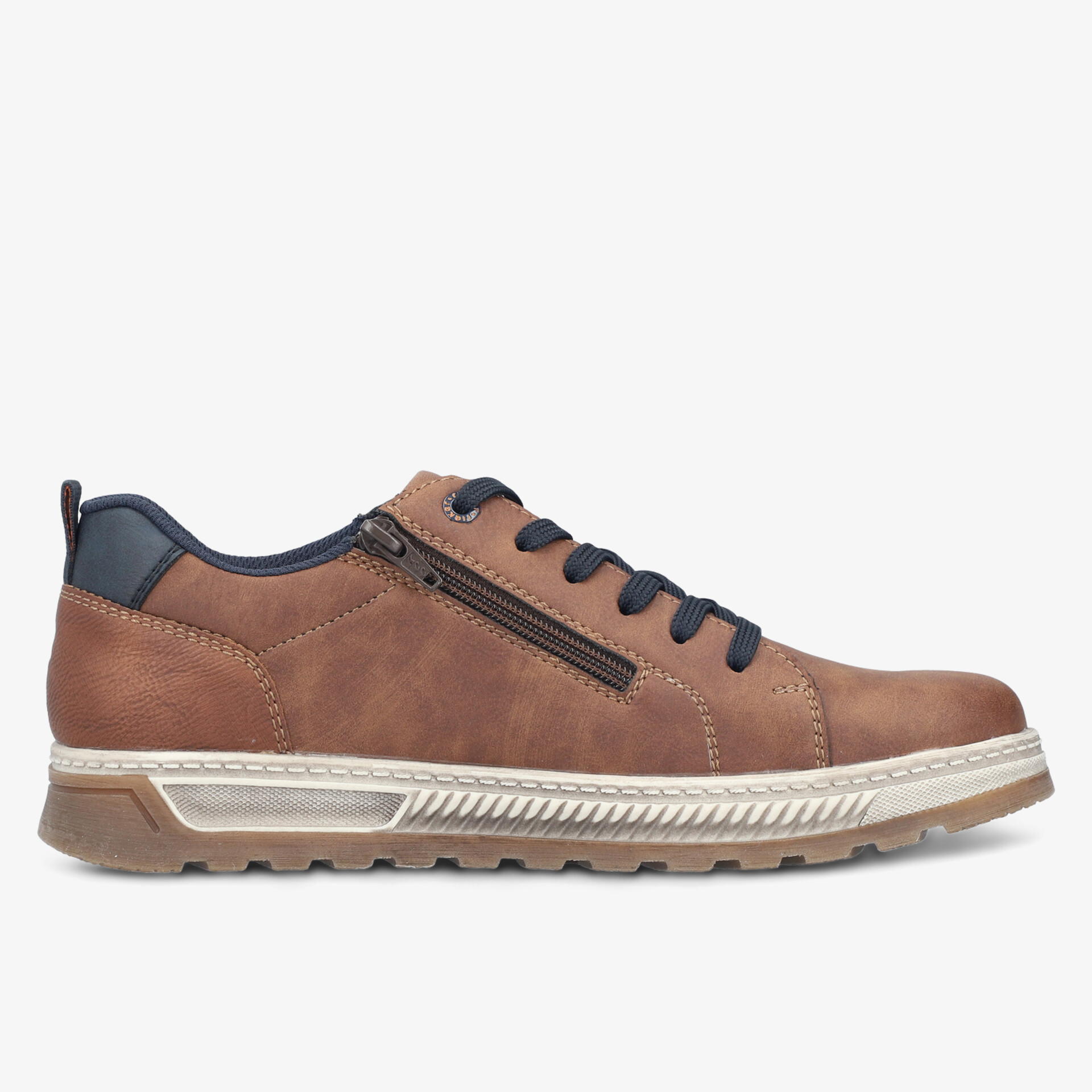 Seitlich gezeigter moderner Schuh mit Reißverschluss, komfortabler Passform und robuster Sohle für vielseitigen Einsatz