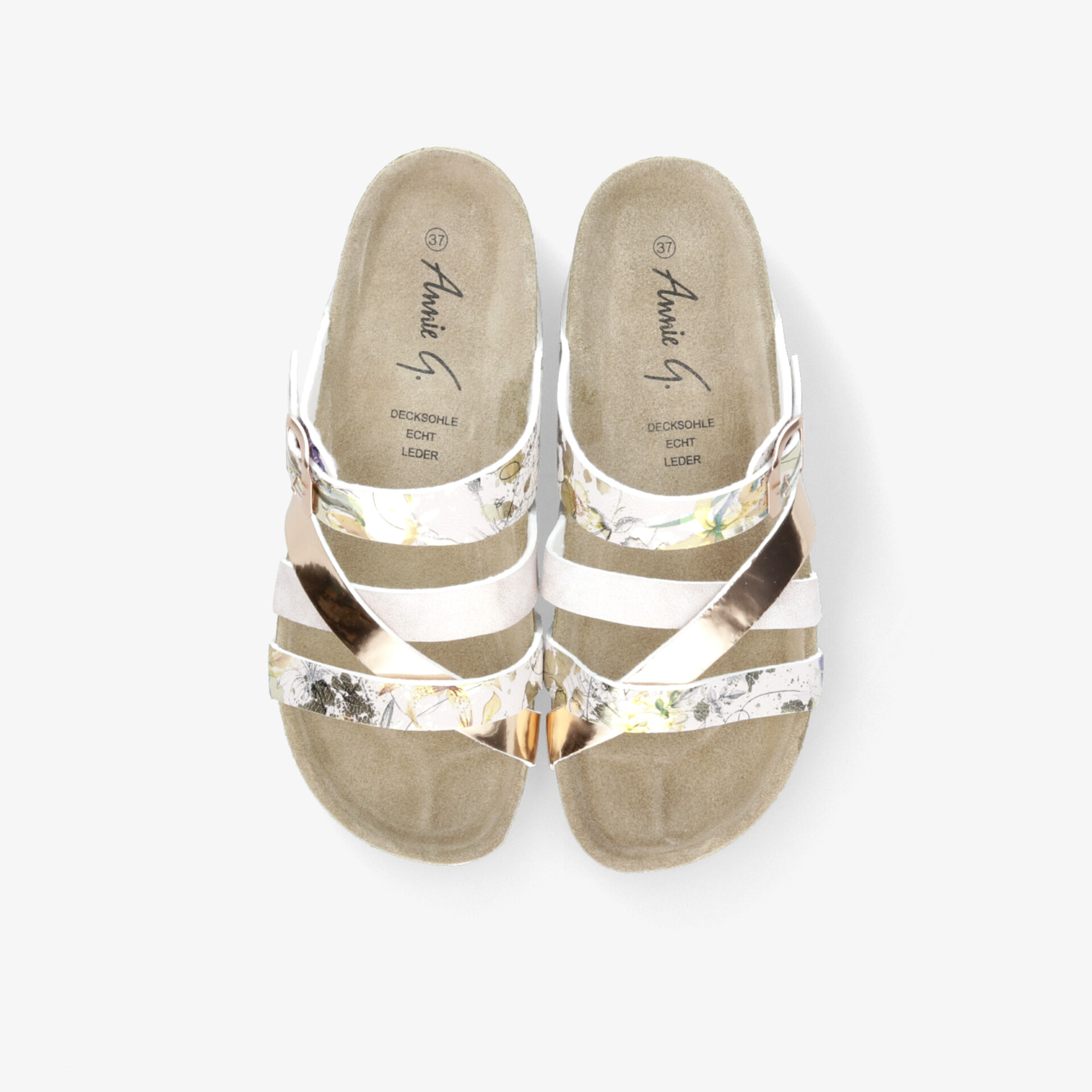 Bequeme Metallic-Sandaletten mit verstellbaren Riemen und gepolstertem Fußbett für optimalen Tragekomfort