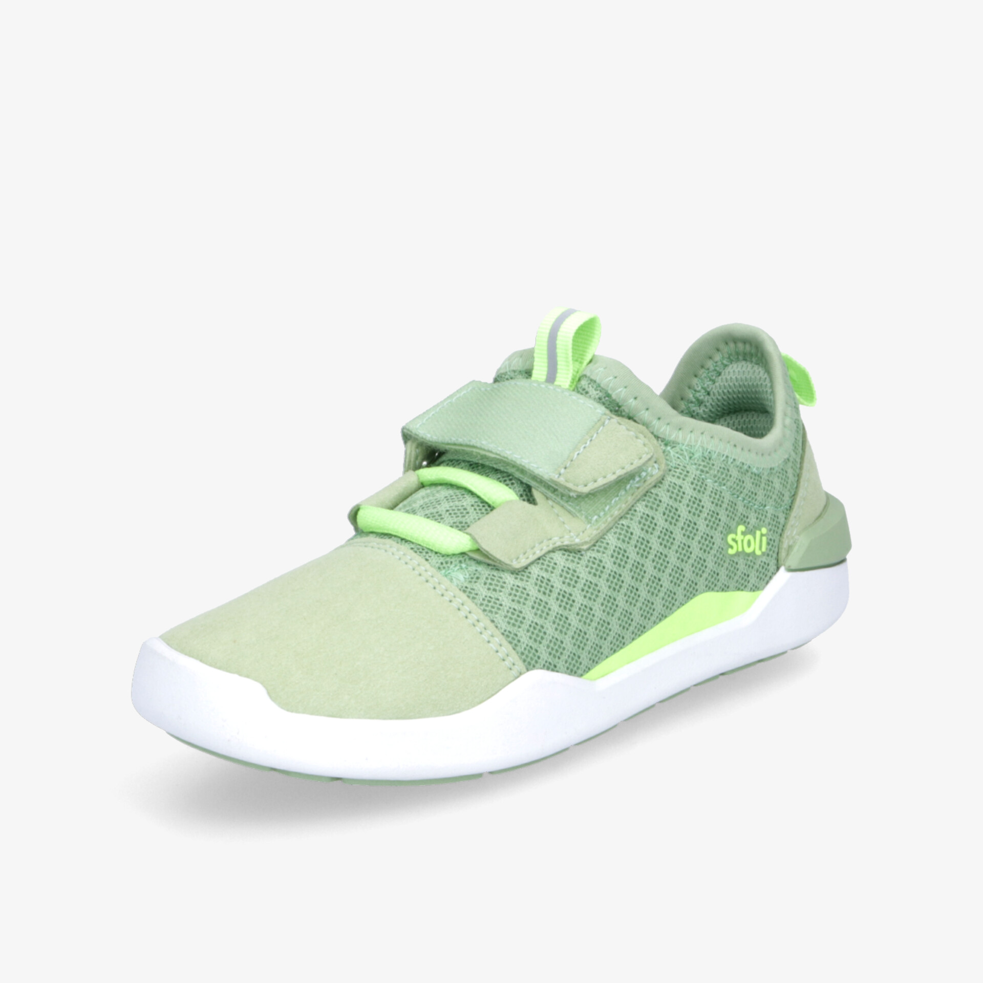 Leichter grüner Sport- und Freizeitschuh mit atmungsaktivem Material und rutschfester Sohle, bequem und flexibel