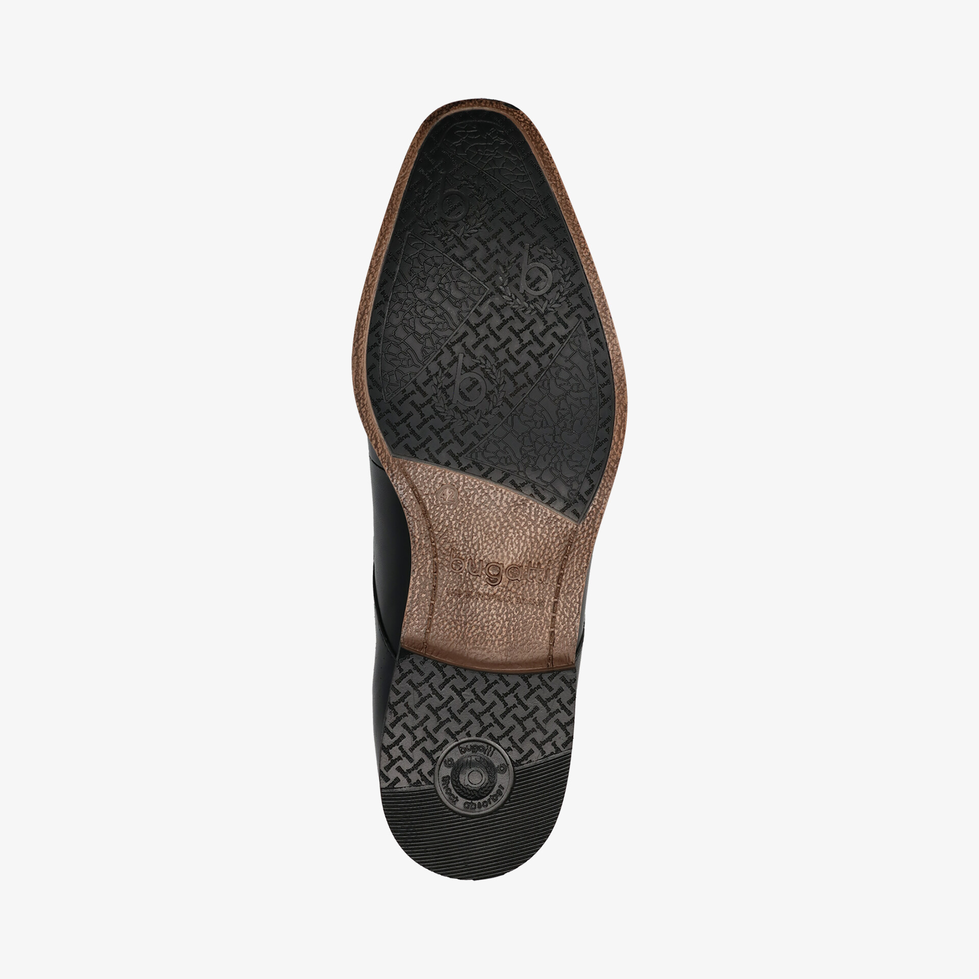 Hochwertige, rutschfeste Schuhsohle für besten Halt und Strapazierfähigkeit im Alltag.