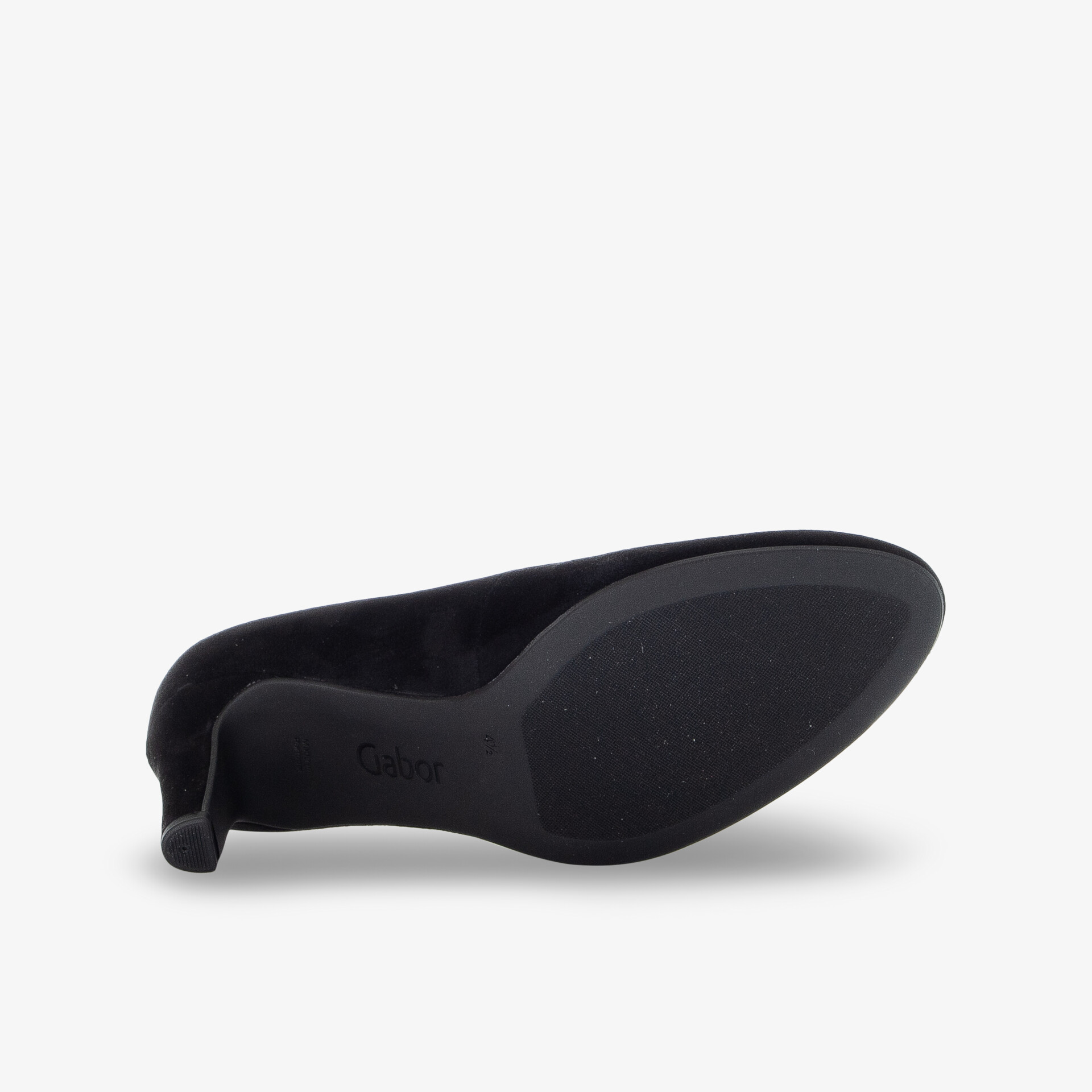 Eleganter schwarzer Schuh mit robuster, rutschfester Sohle für optimalen Tragekomfort.