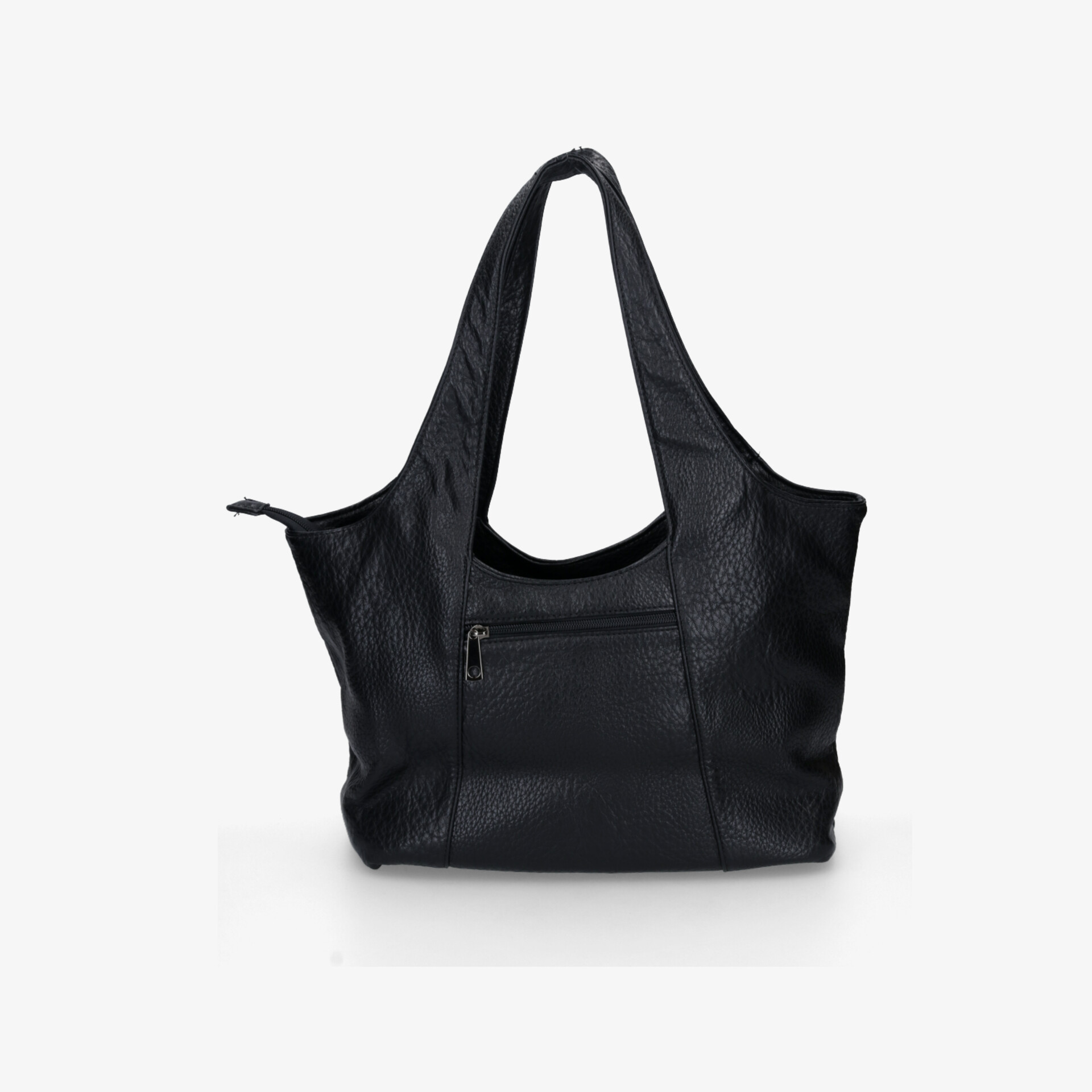 Schwarze Handtasche mit großem Hauptfach, Reißverschlussfach und bequemen Trägern in elegantem und praktischem Design
