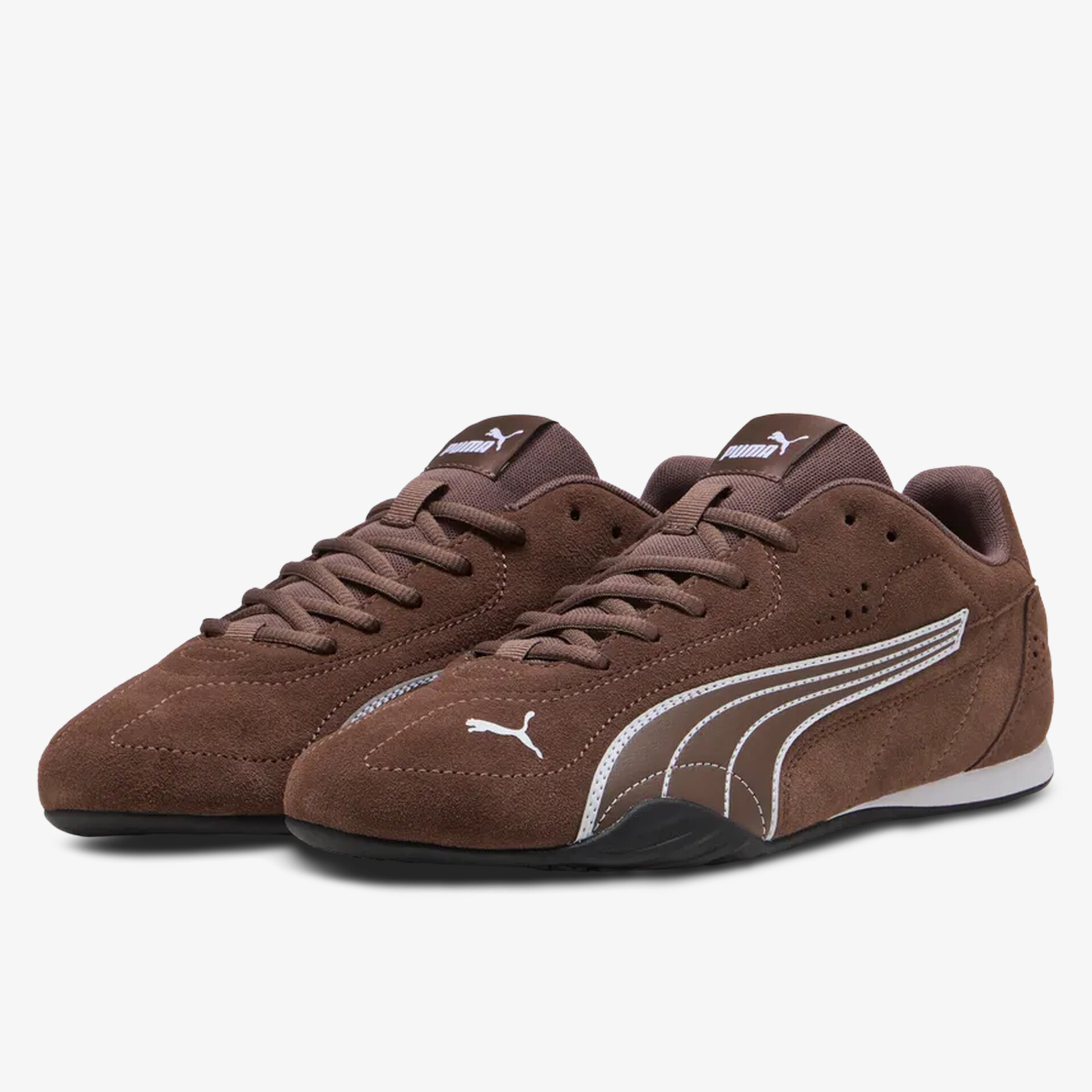 Bequeme braune Veloursleder-Sneaker mit sportlichem Design und schnürbarem Verschluss, perfekt für den Alltag