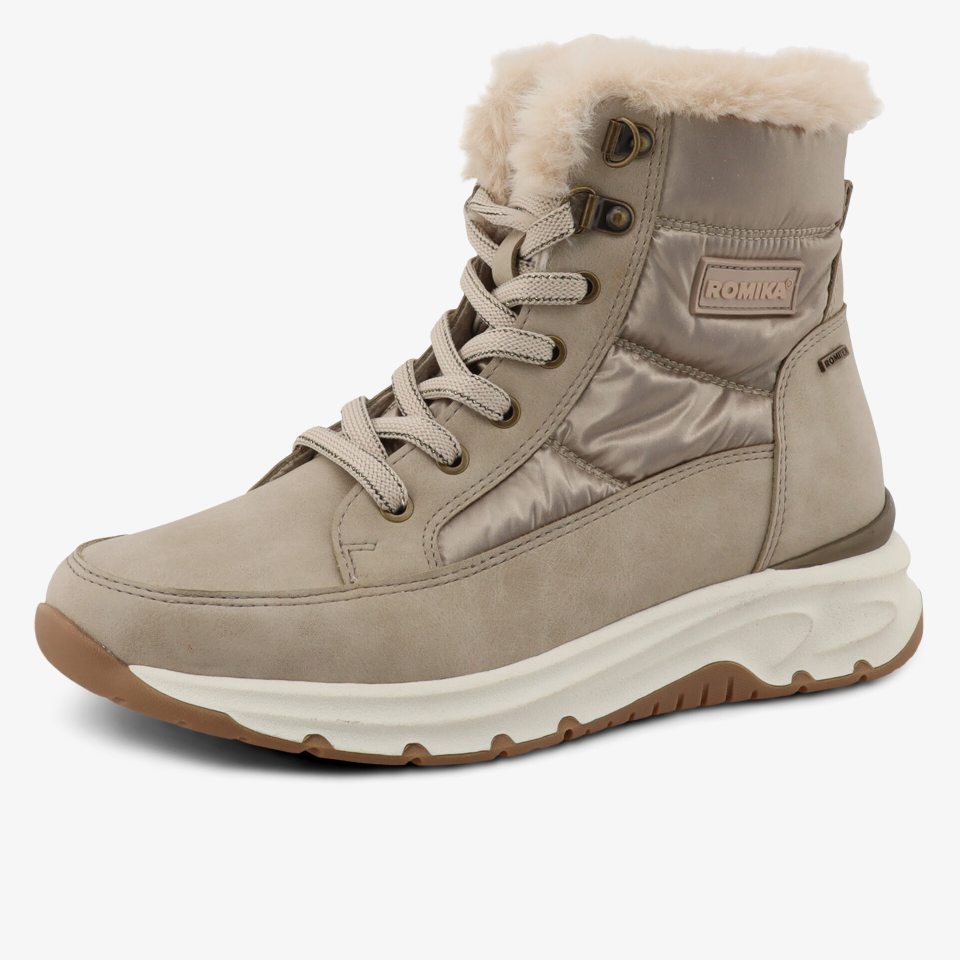 Warme, gefütterte und schnürbare Winterstiefel mit rutschfester Sohle und modischem Design