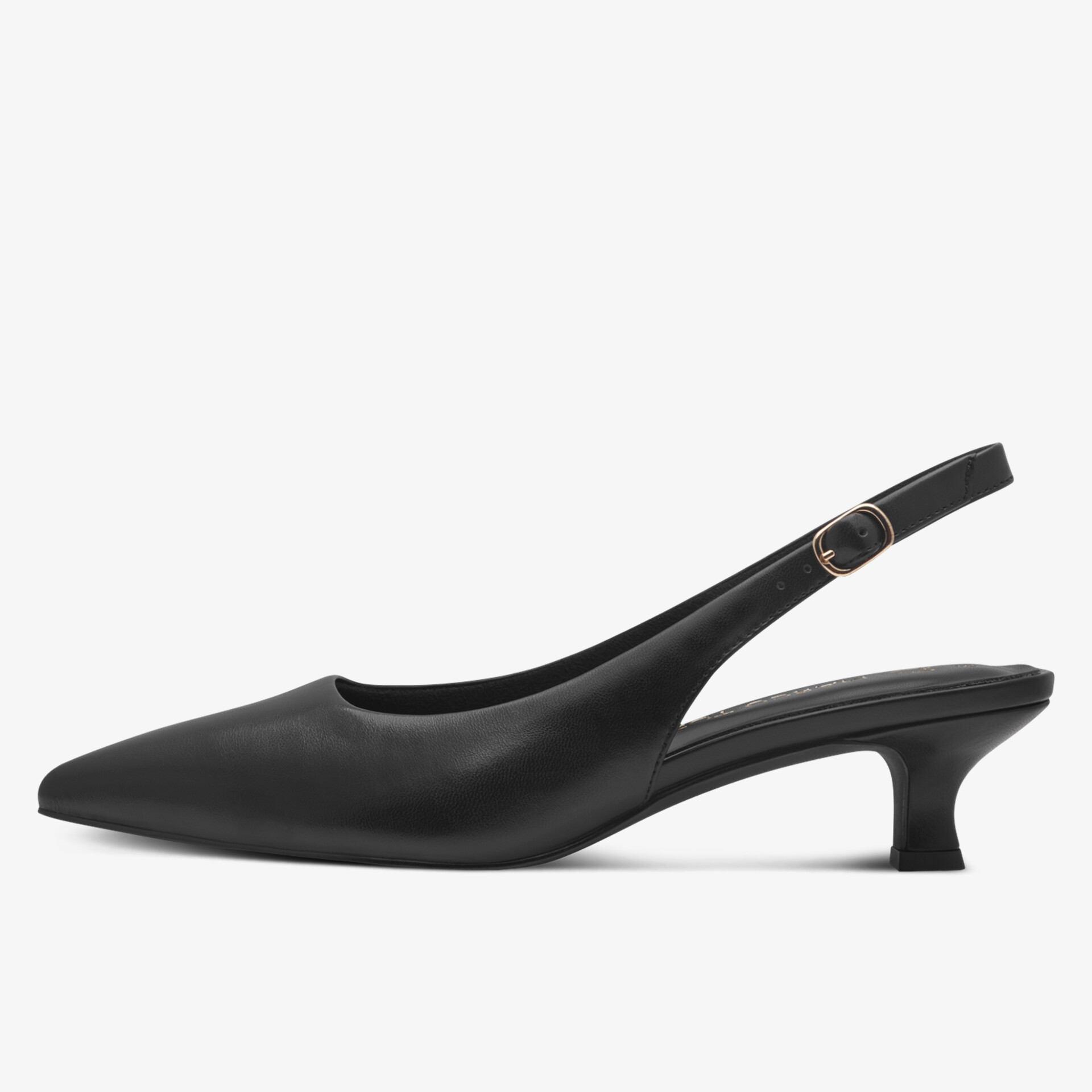 Eleganter schwarzer Slingback-Pumps mit mittelhohem Absatz und spitzer Form für stilvolle Anlässe