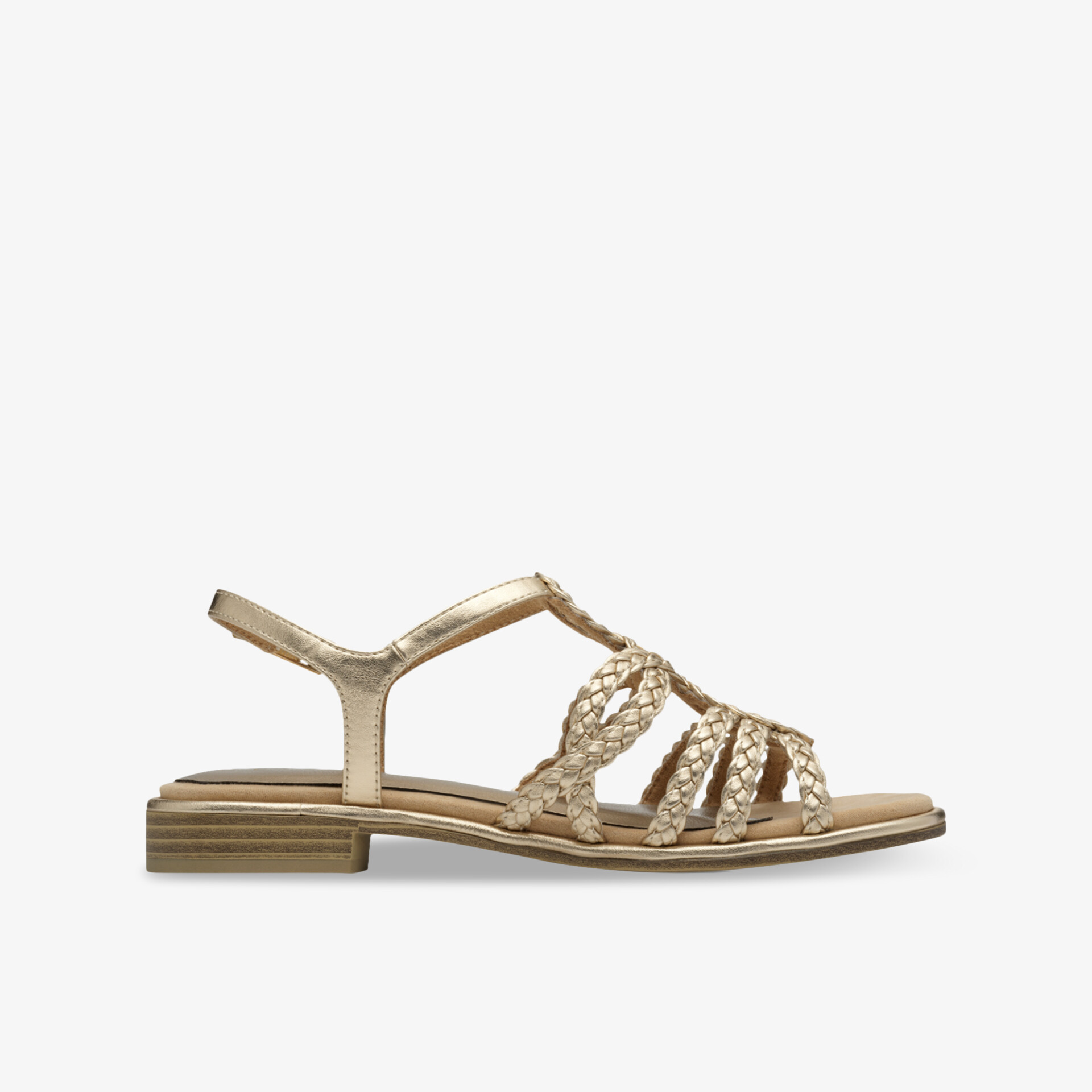 Flacher modischer Sandalenschuh mit glitzernden Riemen und offenem Design, ideal für sommerlichen Komfort