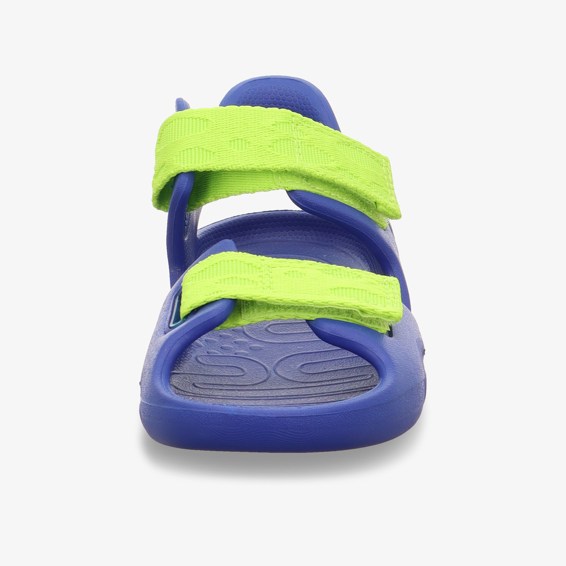Leichte Sportsandale mit rutschfester Sohle und verstellbaren neongrünen Klettverschlüssen für optimalen Halt.
